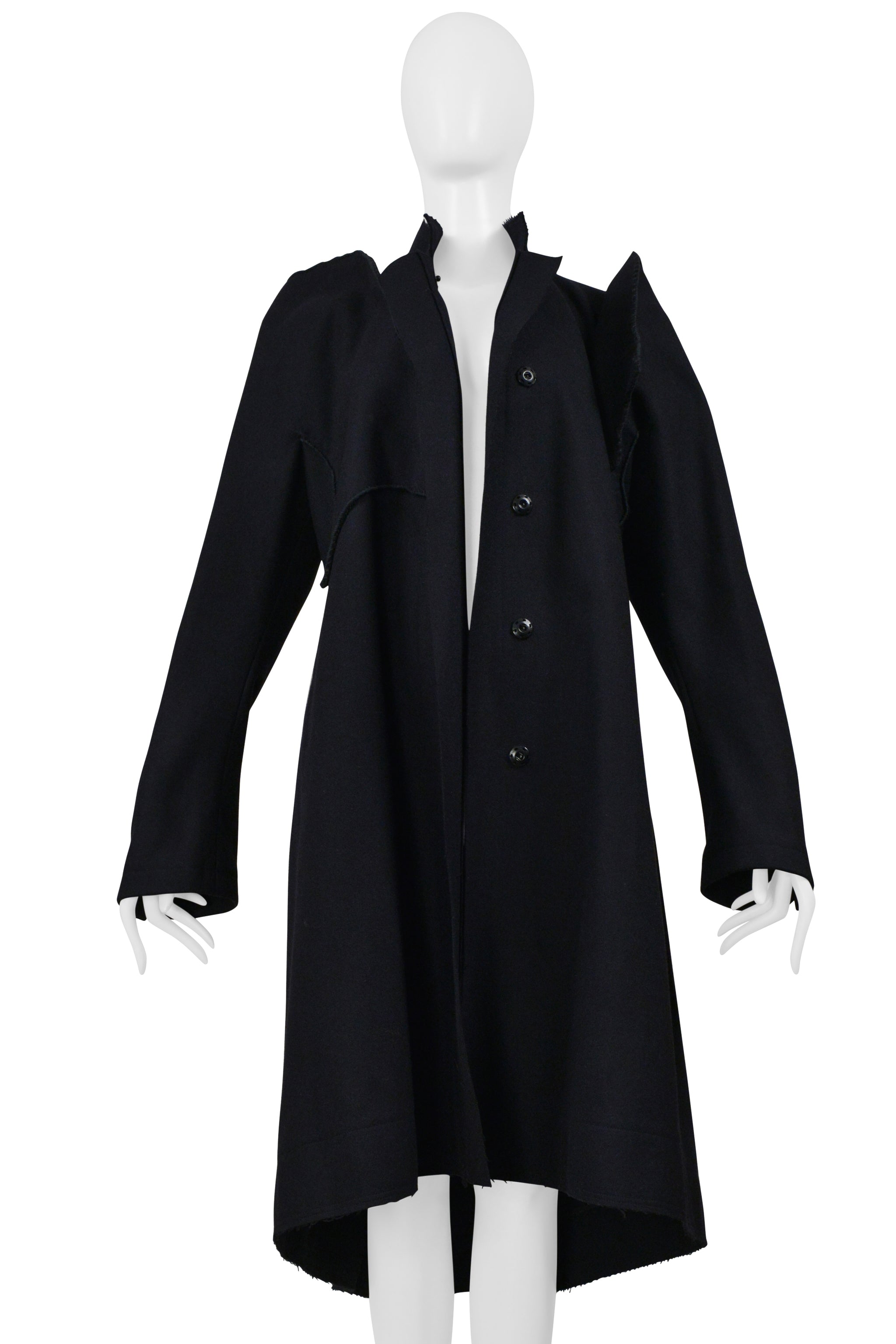 YOHJI YAMAMOTO MIDNIGHT WOOL COAT WITH MANDARIN COLLAR 2000