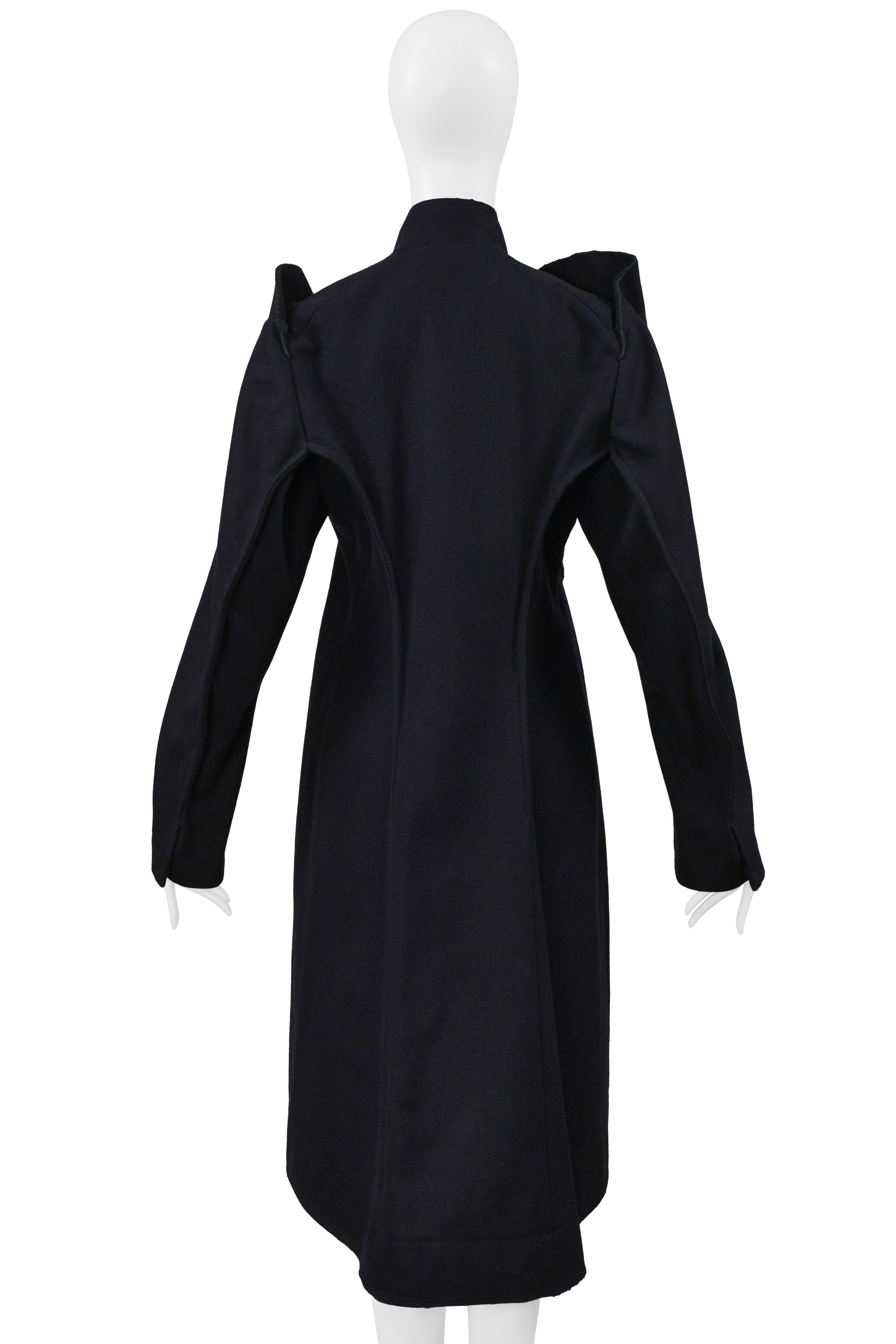 YOHJI YAMAMOTO MIDNIGHT WOOL COAT WITH MANDARIN COLLAR 2000