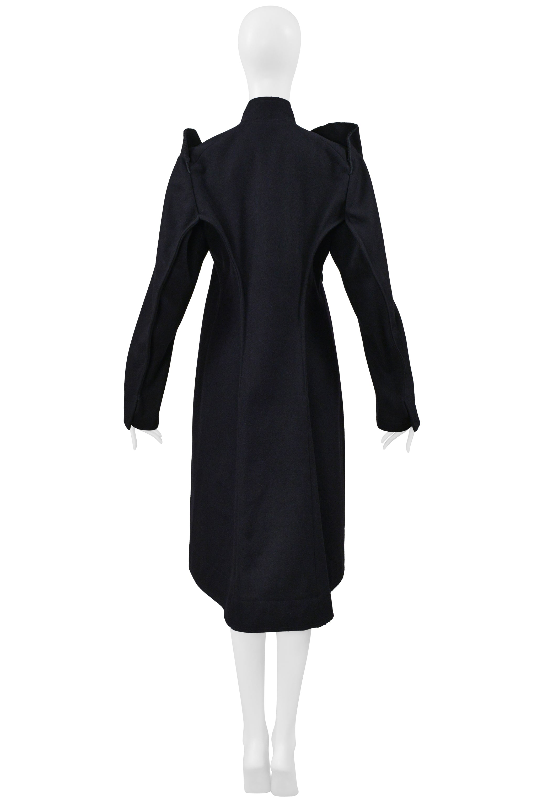 YOHJI YAMAMOTO MIDNIGHT WOOL COAT WITH MANDARIN COLLAR 2000