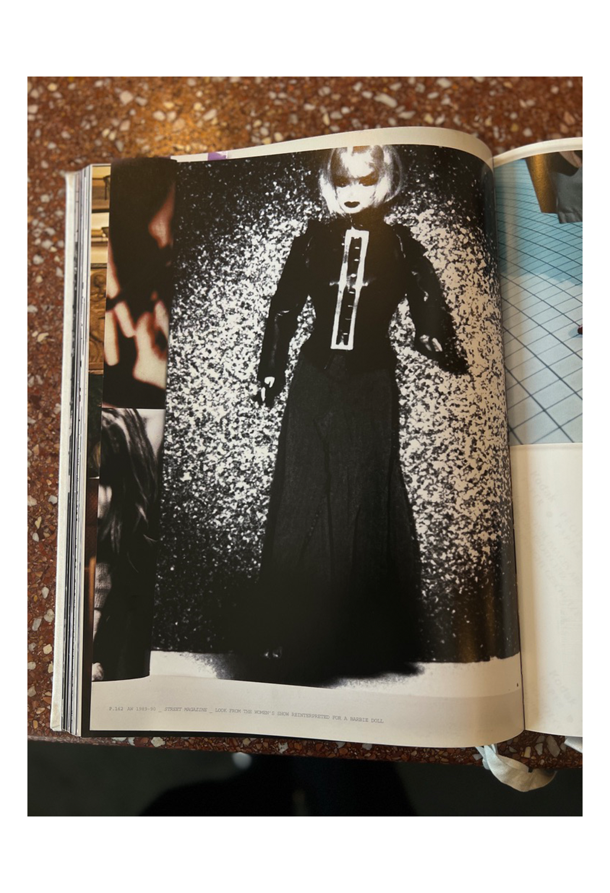 MAISON MARTIN MARGIELA BLACK DISTRESSED LEATHER JACKET WITH LARGE BUCKLE AND TIES 1990S