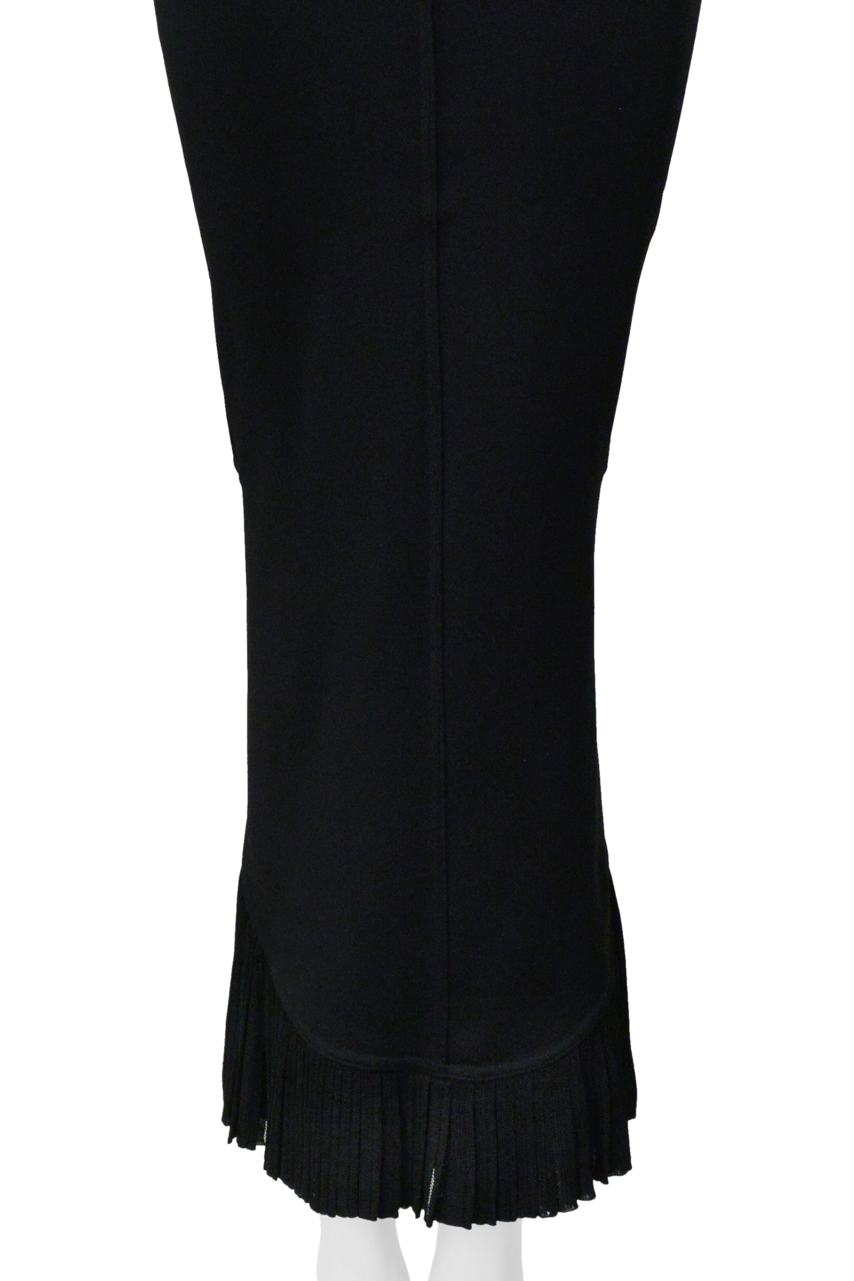 ALAIA BLACK EVENING GOWN WITH LACE HEM AND MULTI STRAPS 1990