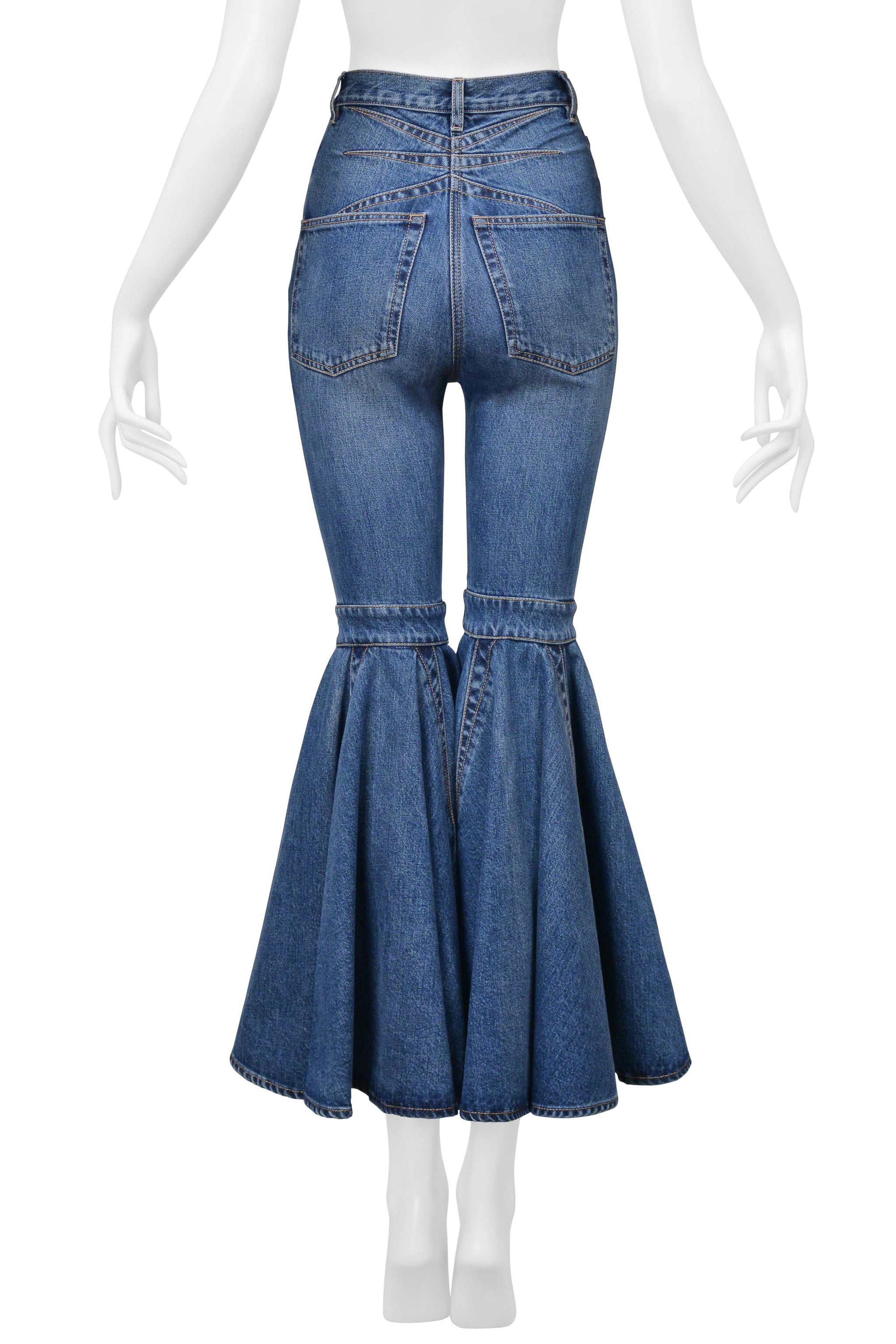 ALAIA BLUE DENIM ULTRA FLARE JEANS