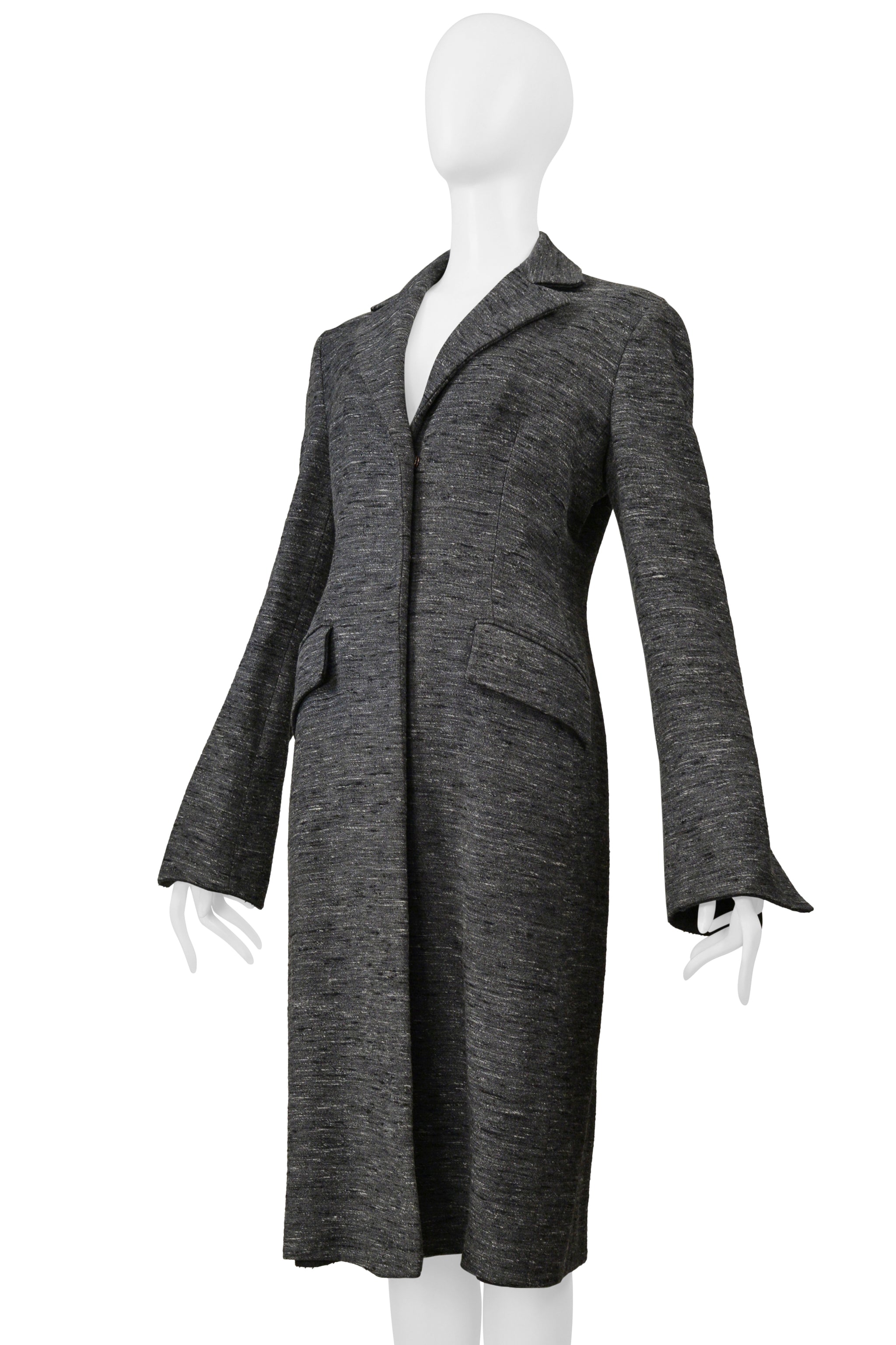ALBERTA FERRETTI GREY MELANGE COAT