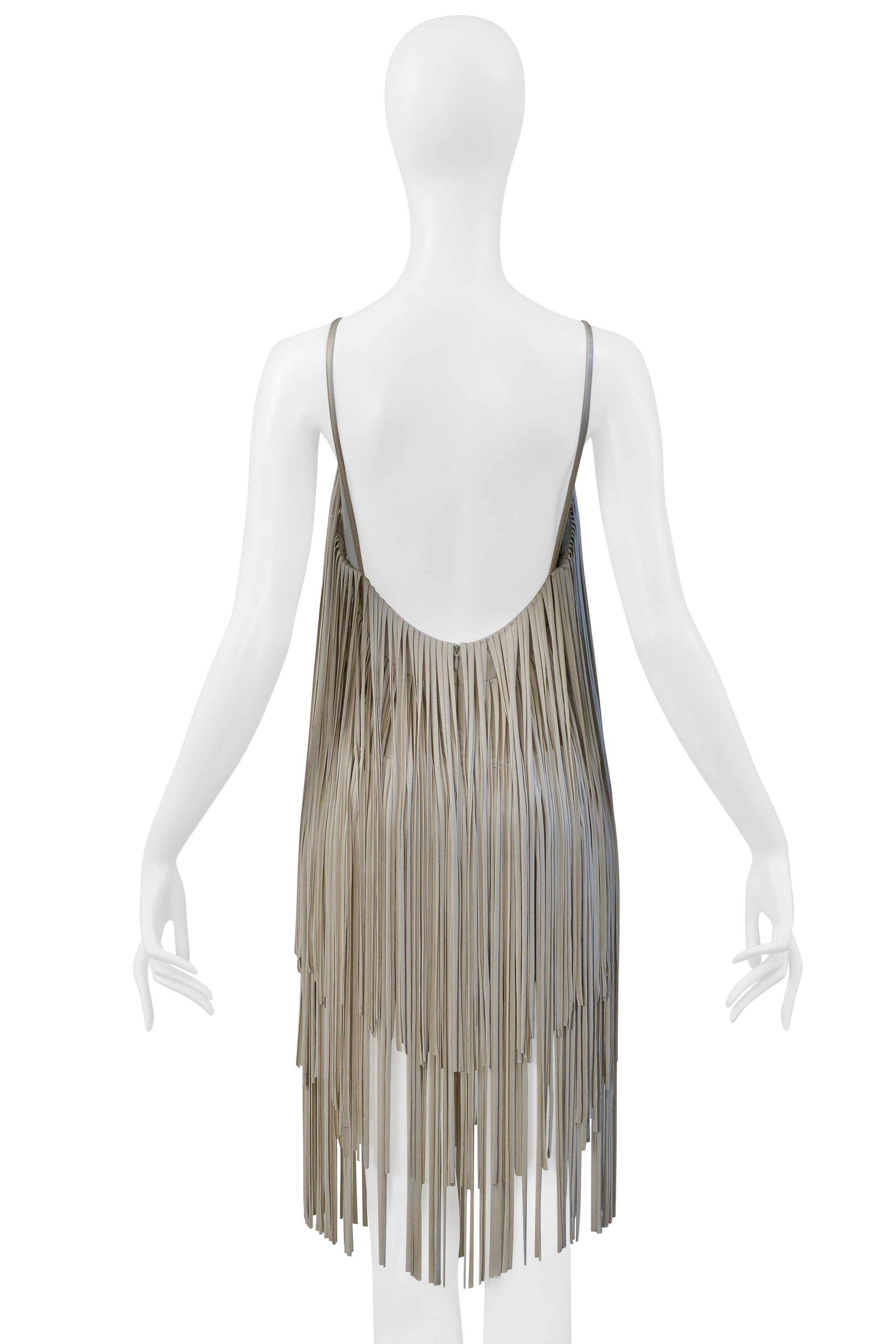 ALEXANDRE VAUTHIER BEIGE FRINGE MINI DRESS