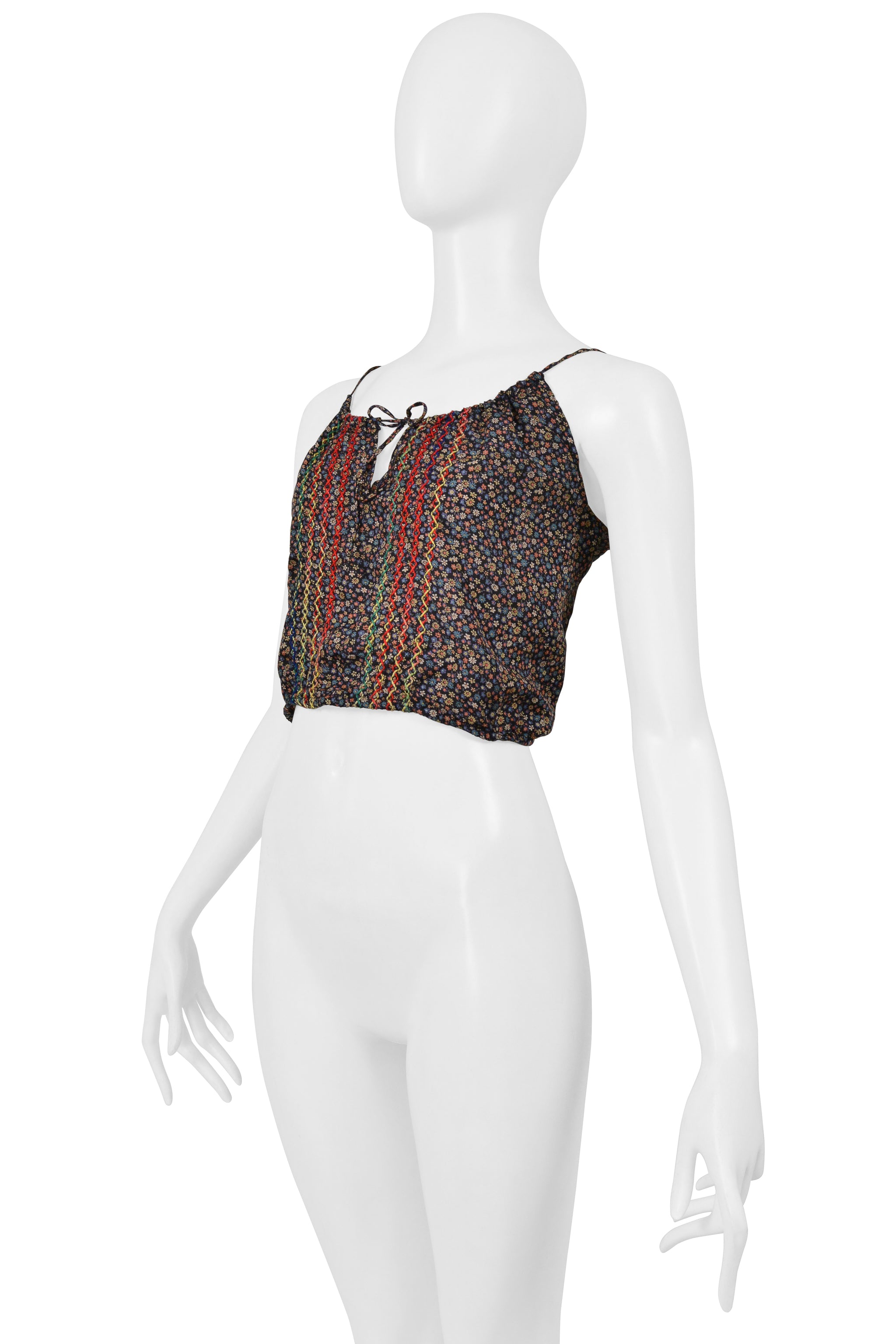 ANNA SUI FLORAL MINI TANK WITH TIES