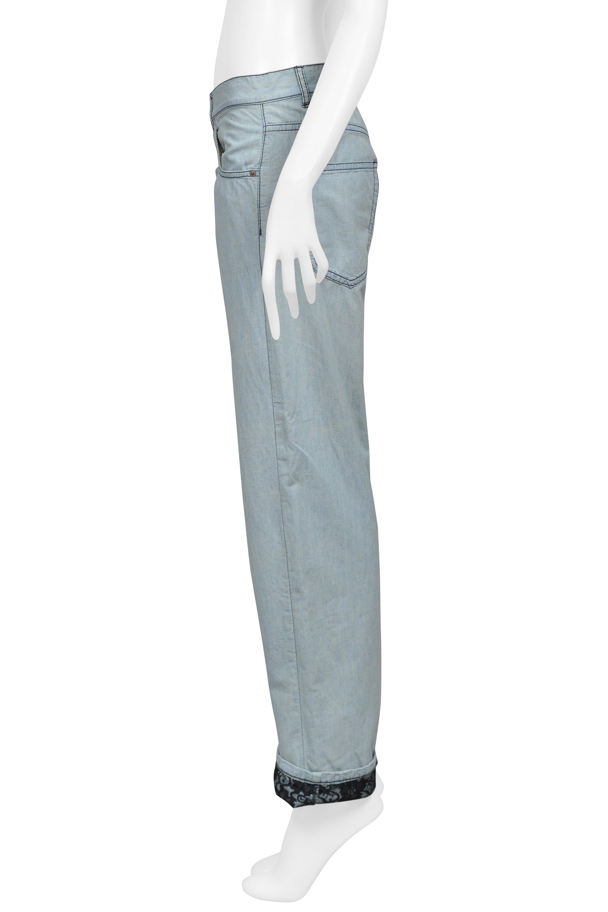 TAO FOR COMME DES GARCONS LIGHT DENIM CHAMBRAY WITH BLACK LACE LINING AND CUFFS 2010