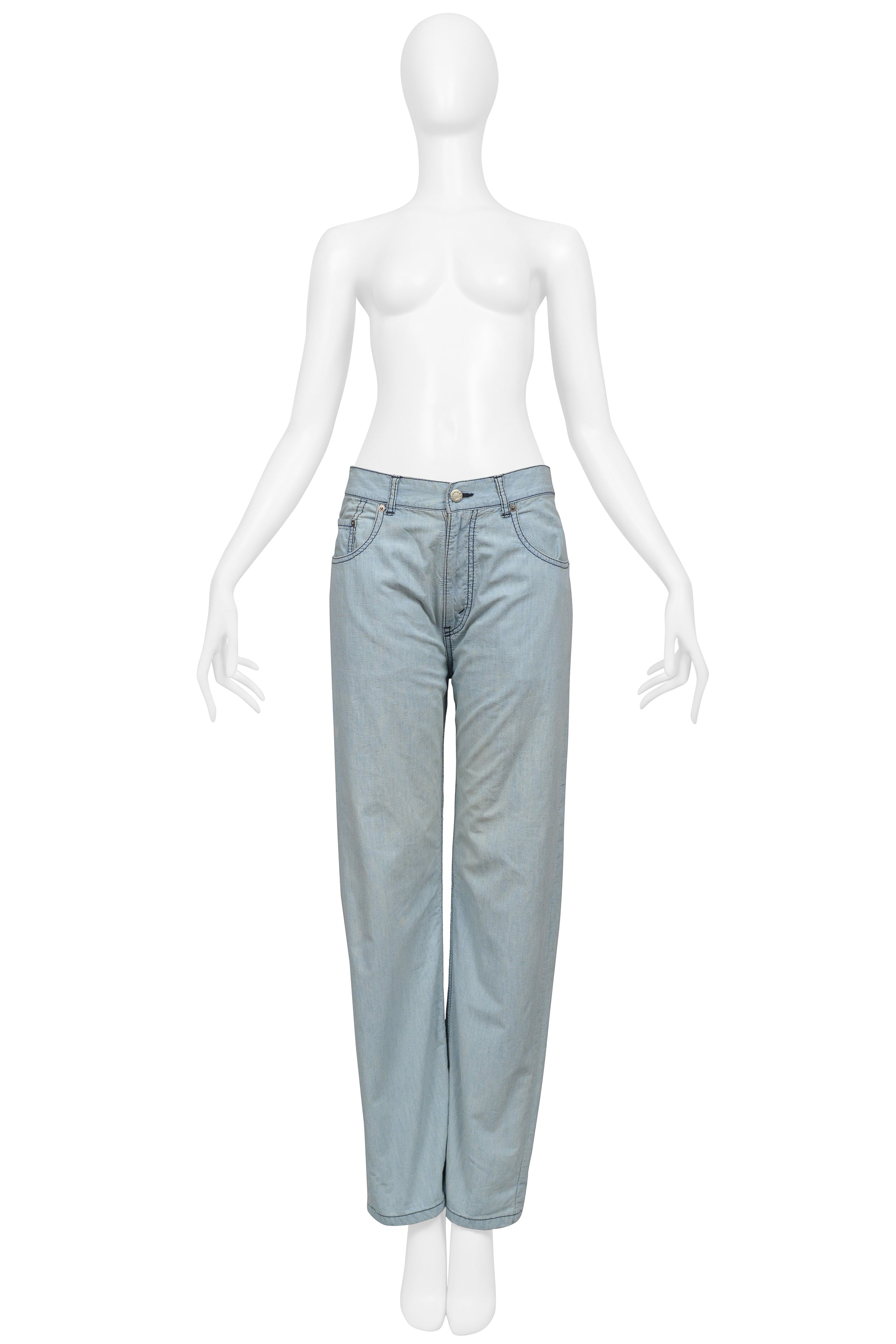 TAO FOR COMME DES GARCONS LIGHT DENIM CHAMBRAY WITH BLACK LACE LINING AND CUFFS 2010