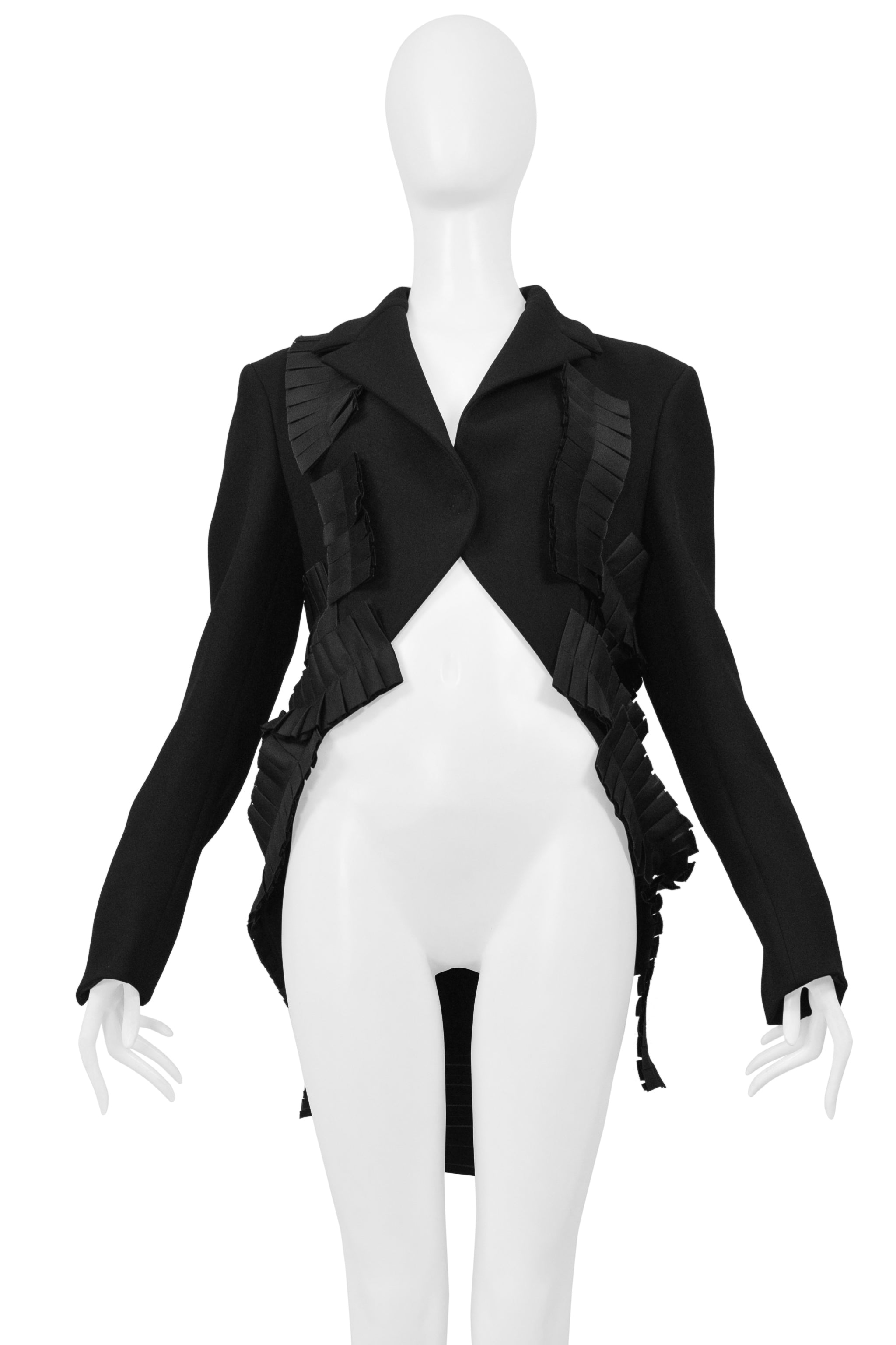 BOTTEGA VENETA BLACK FANCY TAIL JACKET WITH PLEATING 2014