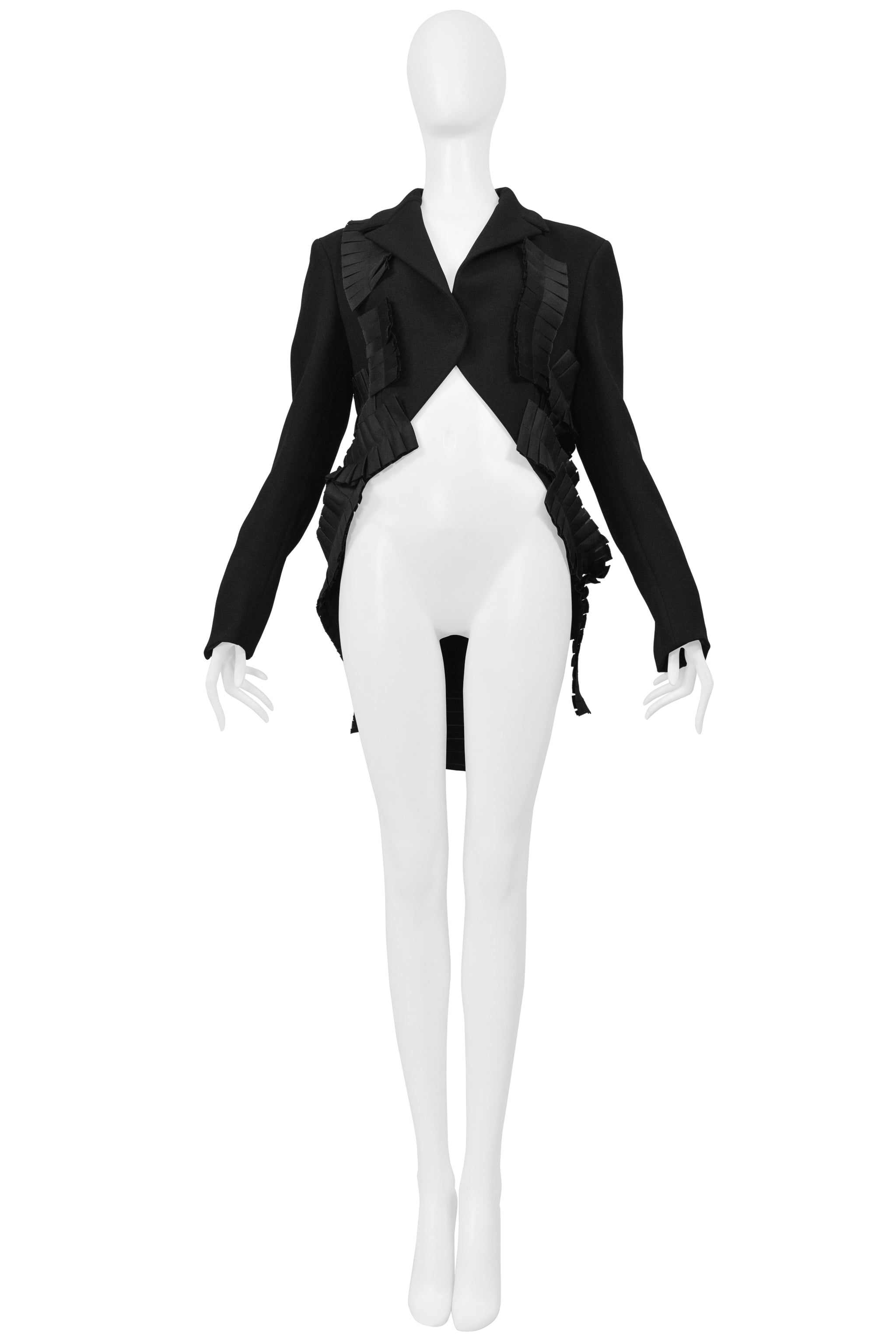 BOTTEGA VENETA BLACK FANCY TAIL JACKET WITH PLEATING 2014