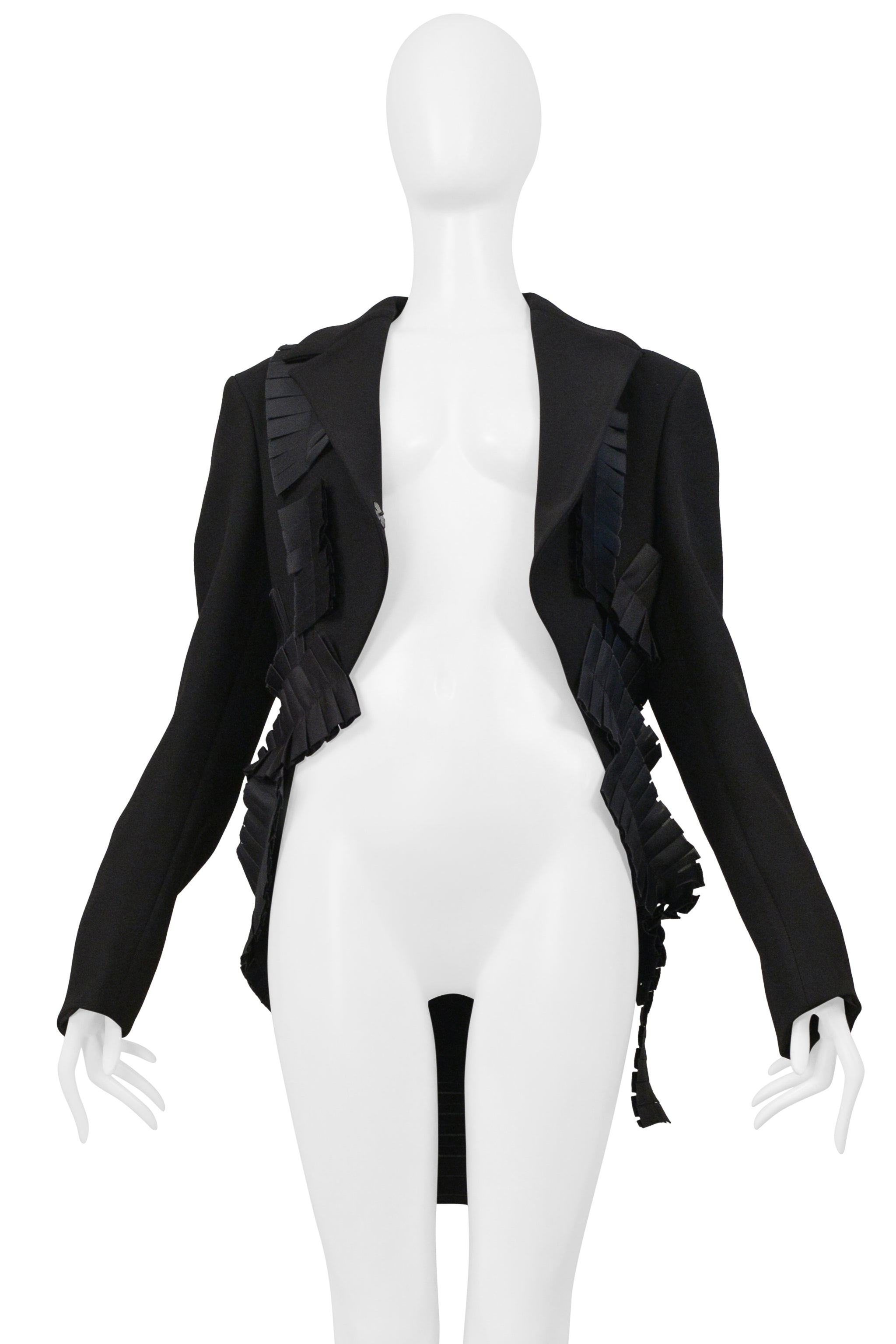 BOTTEGA VENETA BLACK FANCY TAIL JACKET WITH PLEATING 2014