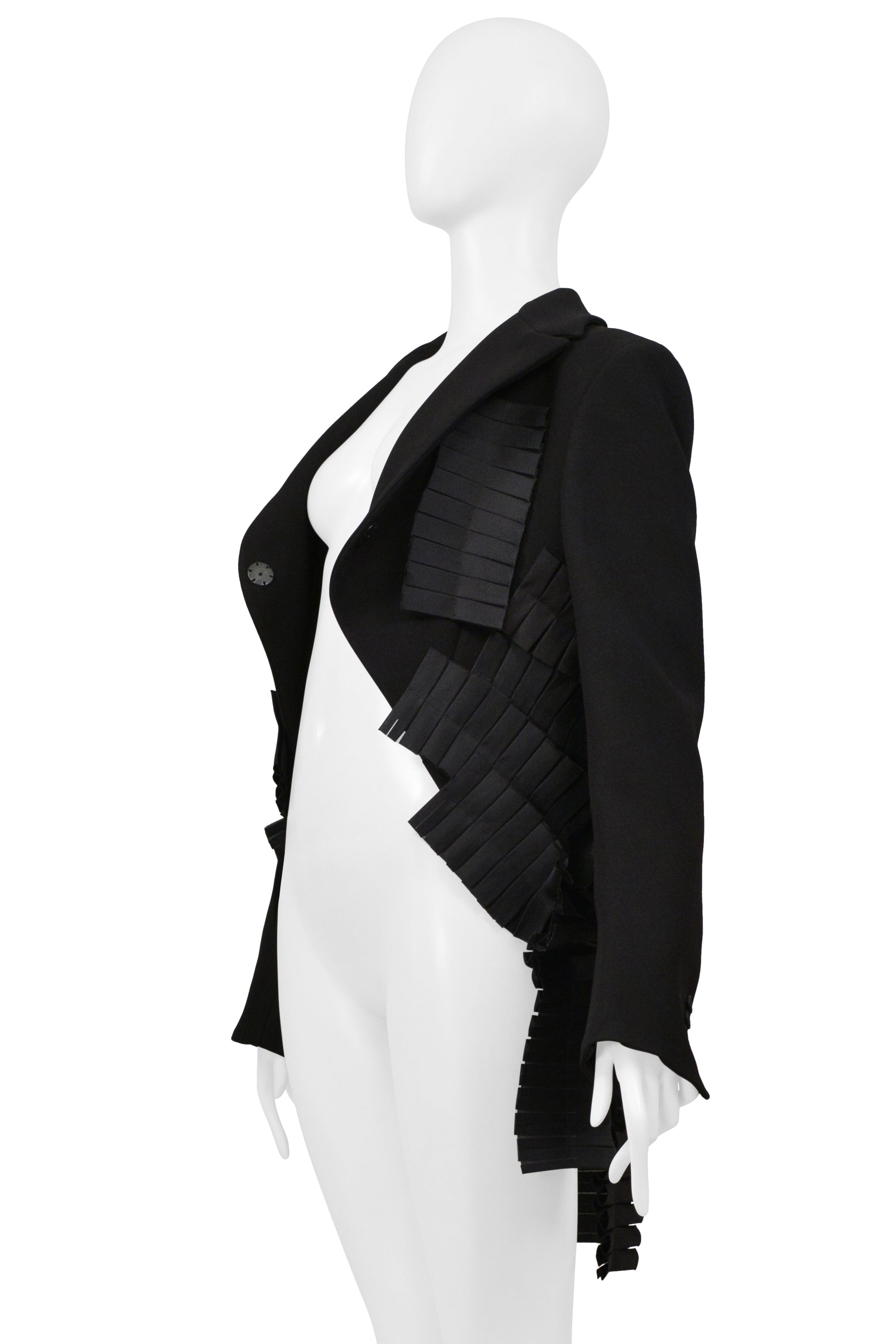 BOTTEGA VENETA BLACK FANCY TAIL JACKET WITH PLEATING 2014