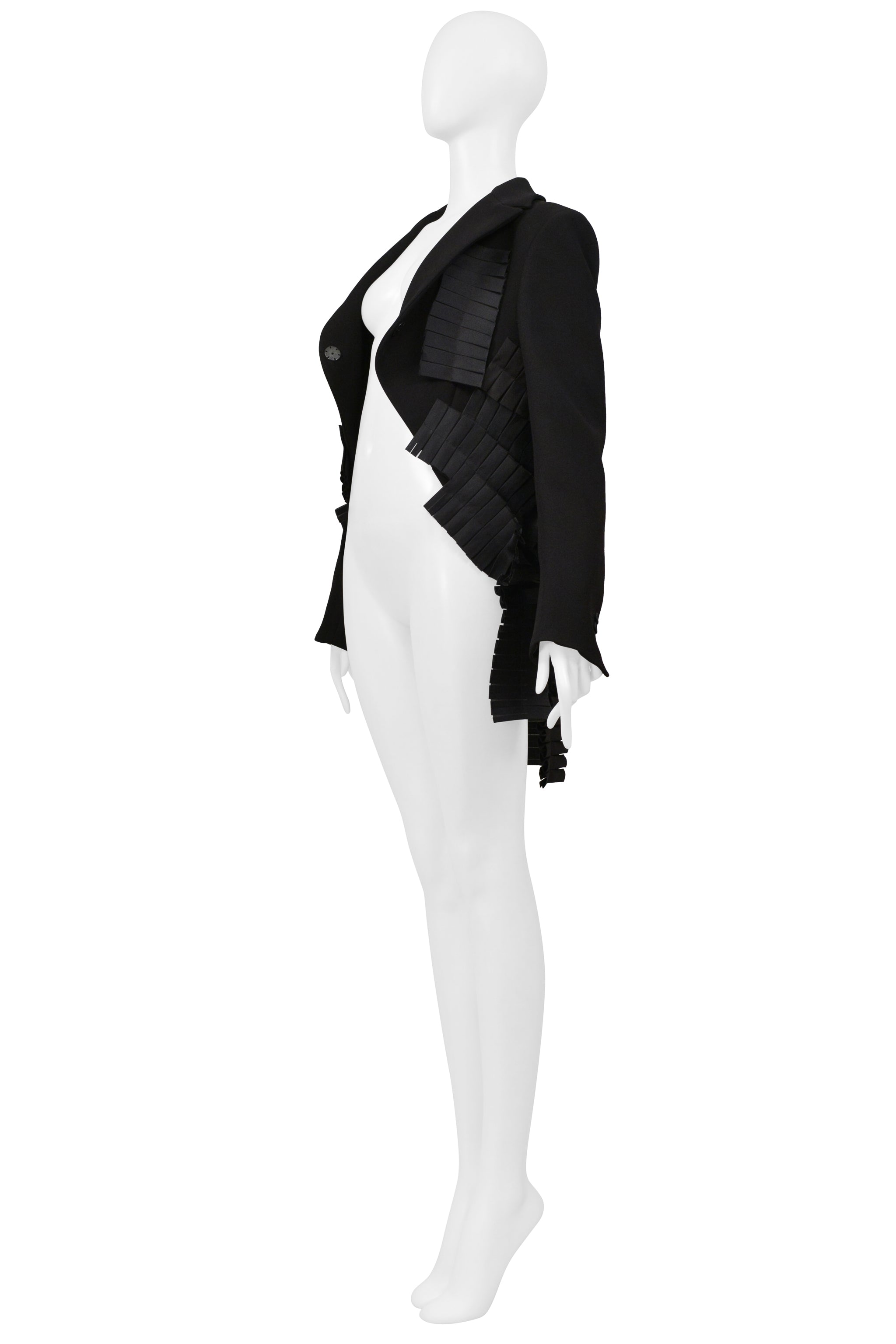 BOTTEGA VENETA BLACK FANCY TAIL JACKET WITH PLEATING 2014