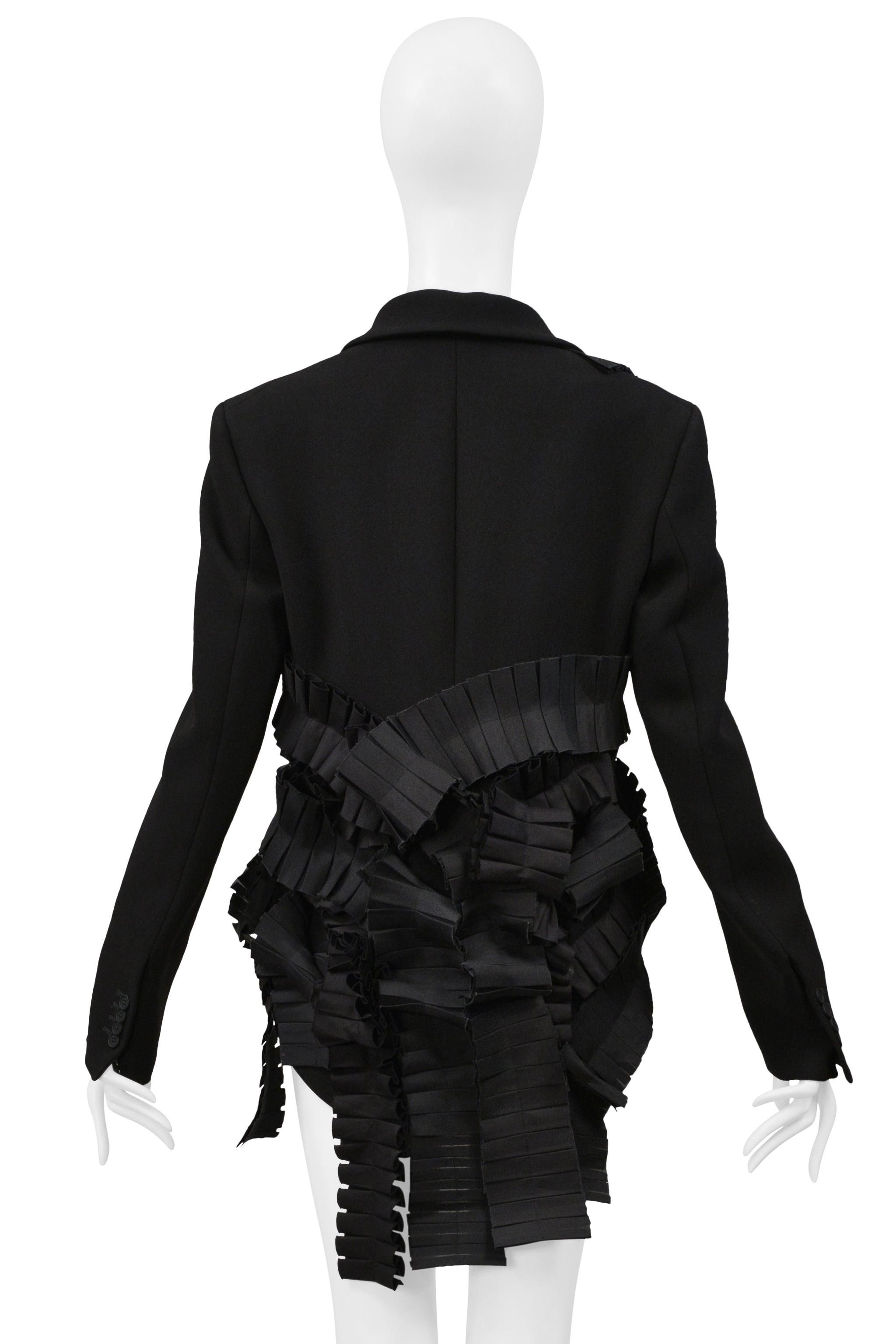 BOTTEGA VENETA BLACK FANCY TAIL JACKET WITH PLEATING 2014