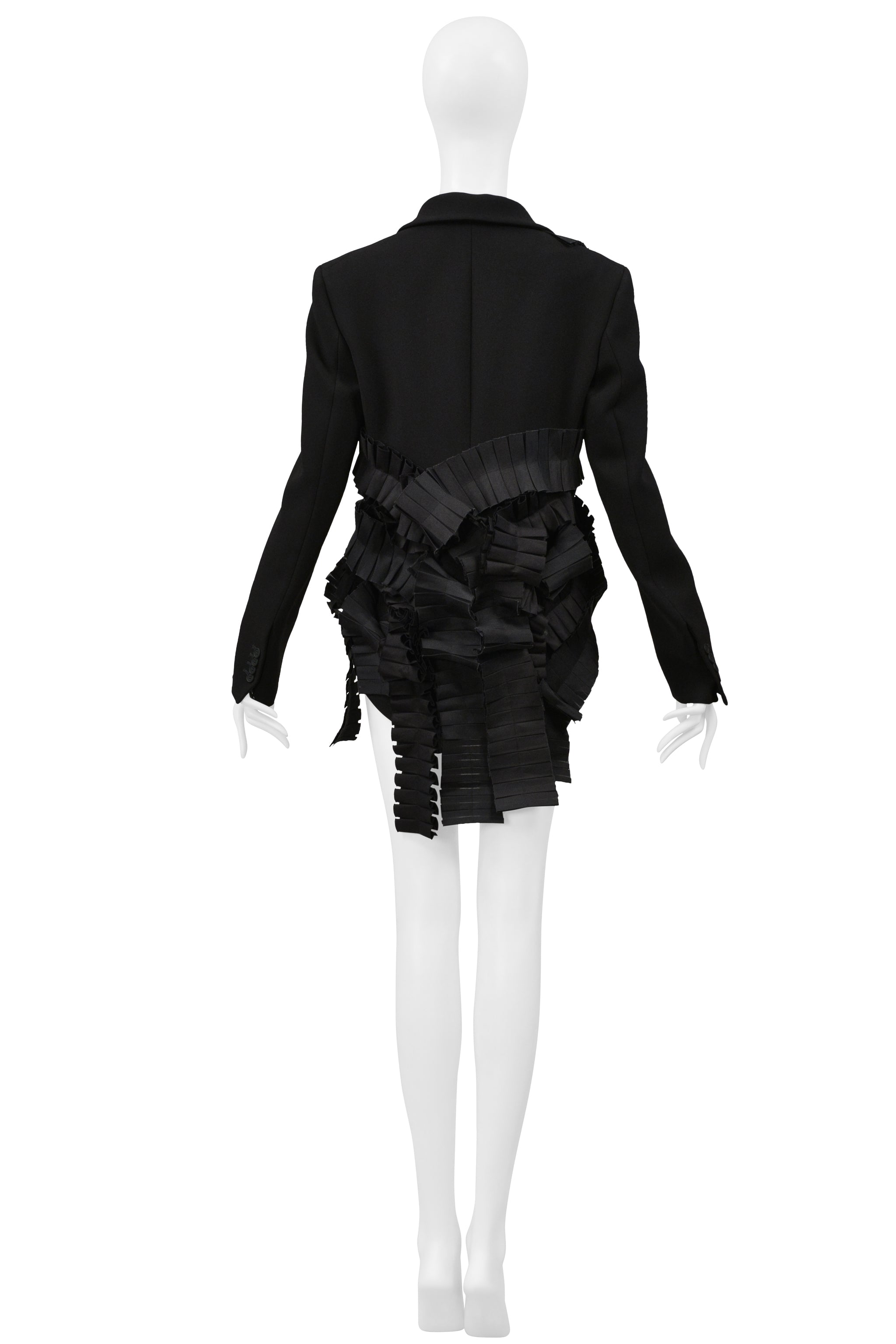 BOTTEGA VENETA BLACK FANCY TAIL JACKET WITH PLEATING 2014