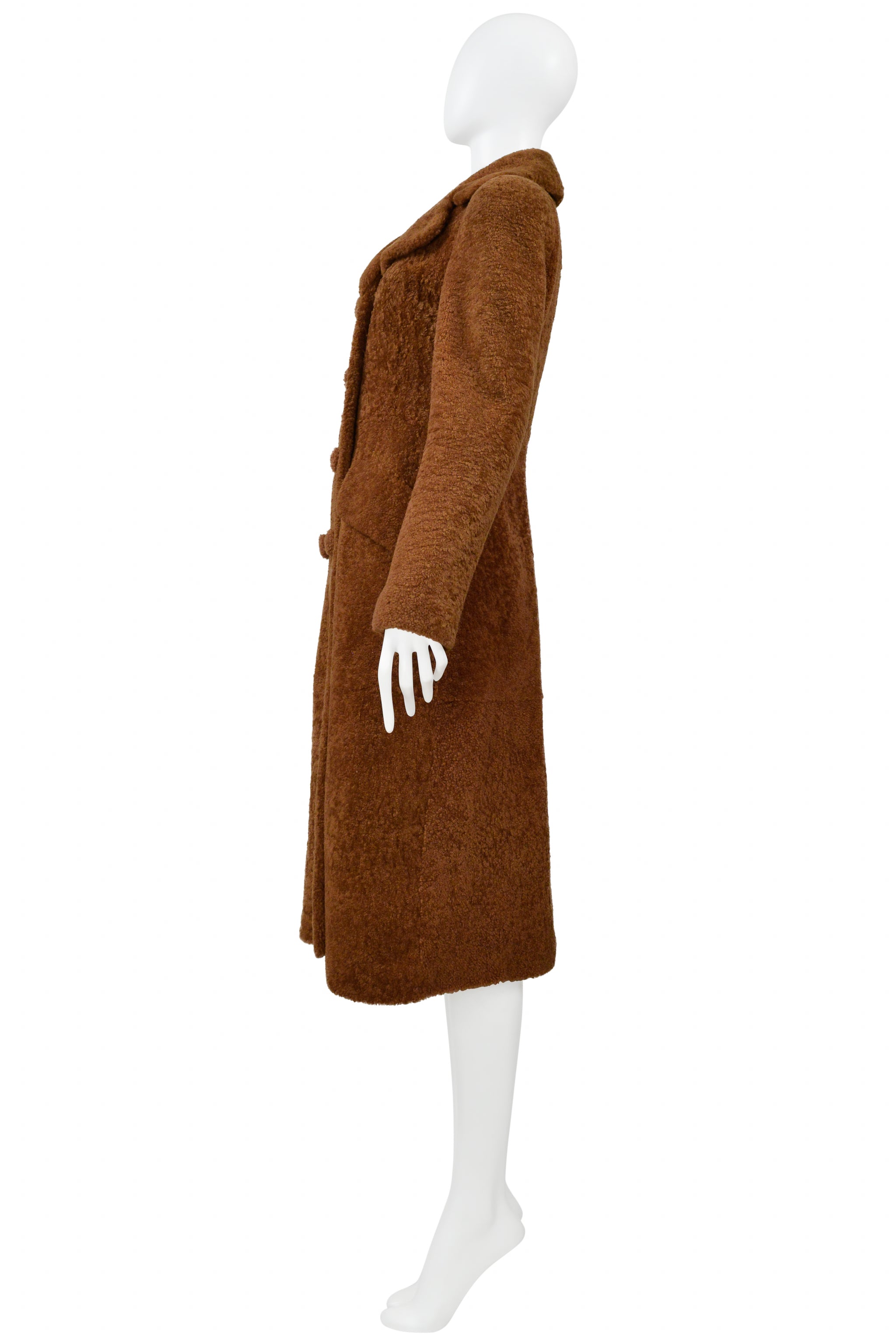 BOTTEGA VENETA BY TOMAS MAIER BROWN TEDDY BEAR COAT 2017