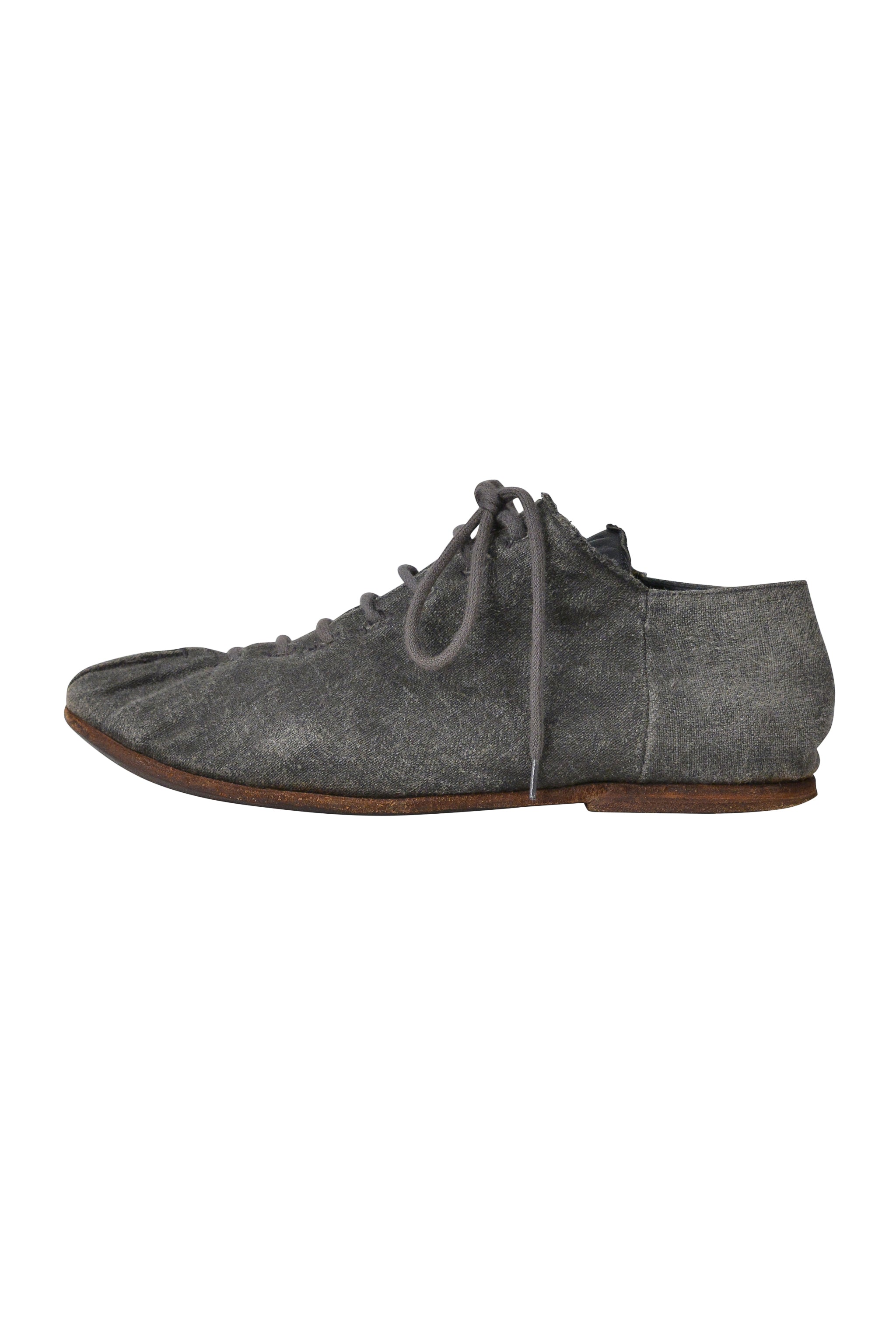 CARPE DIEM GREY LACE UP LINEN SHOES