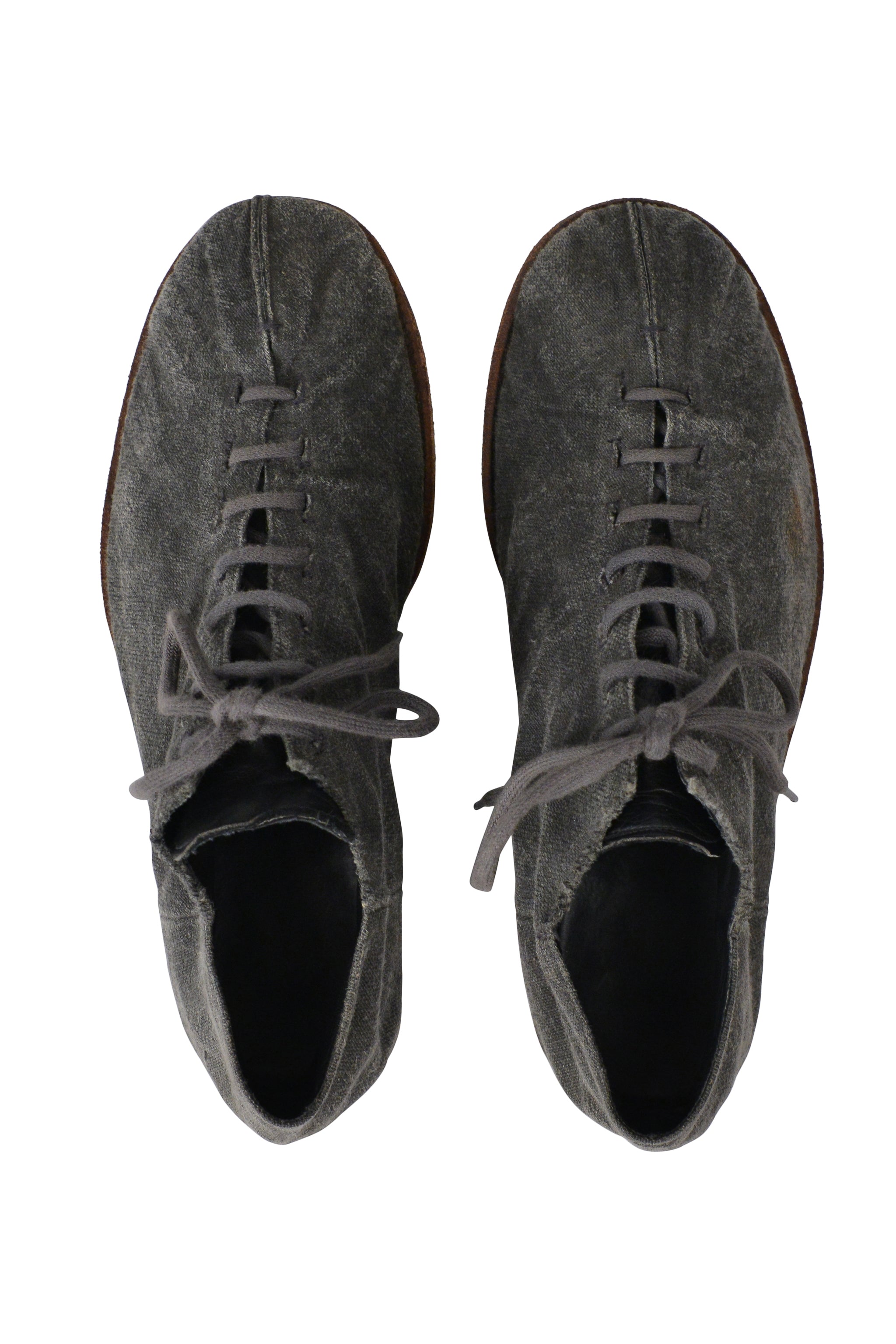 CARPE DIEM GREY LACE UP LINEN SHOES