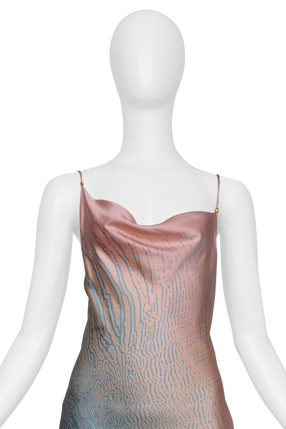 ROBERTO CAVALLI PINK AND BLUE CORAL DRESS 2001