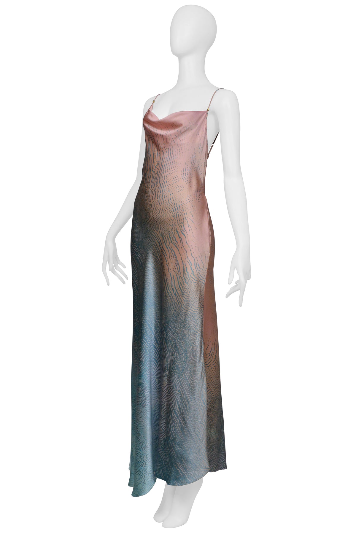 ROBERTO CAVALLI PINK AND BLUE CORAL DRESS 2001