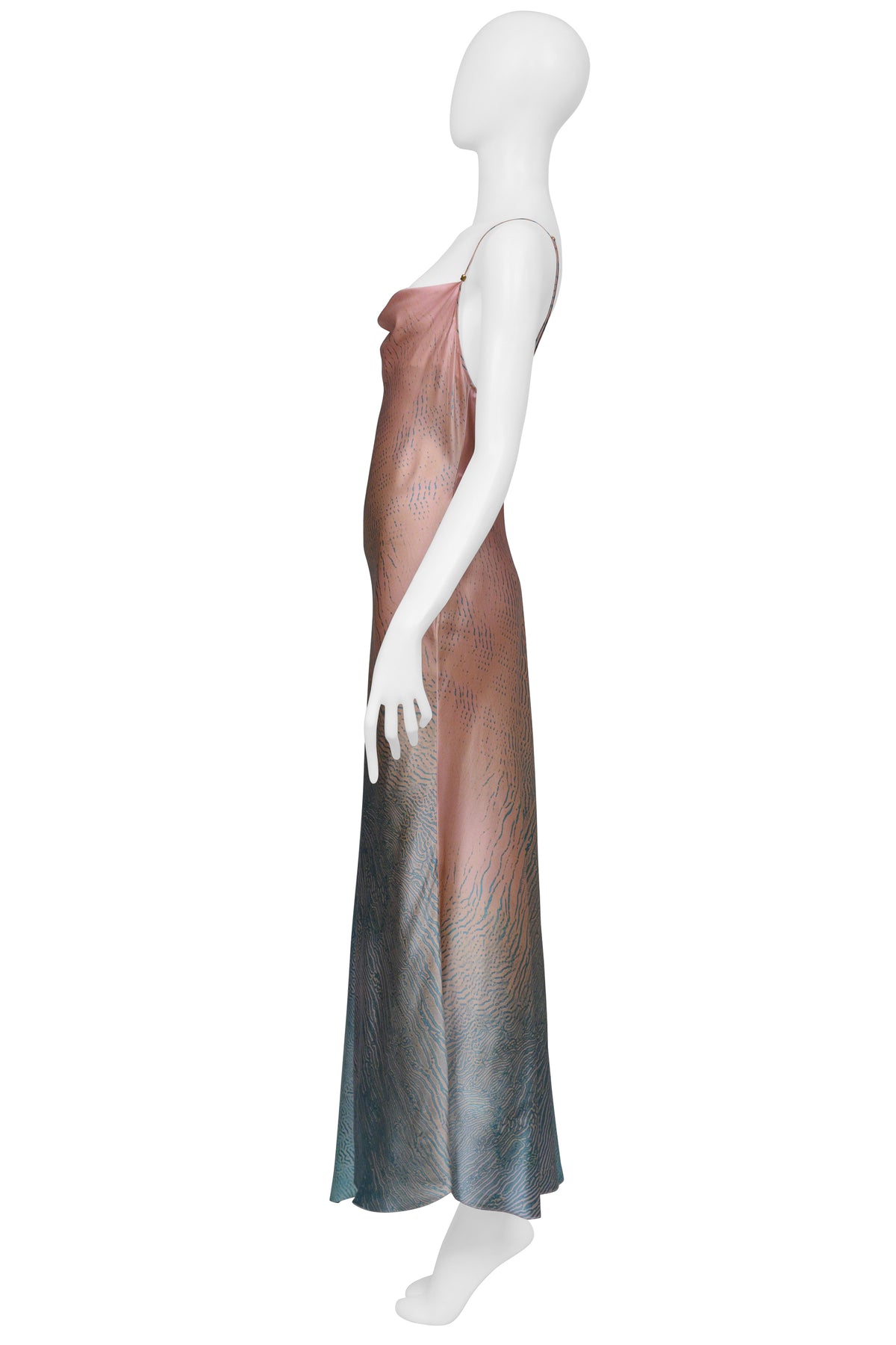 ROBERTO CAVALLI PINK AND BLUE CORAL DRESS 2001