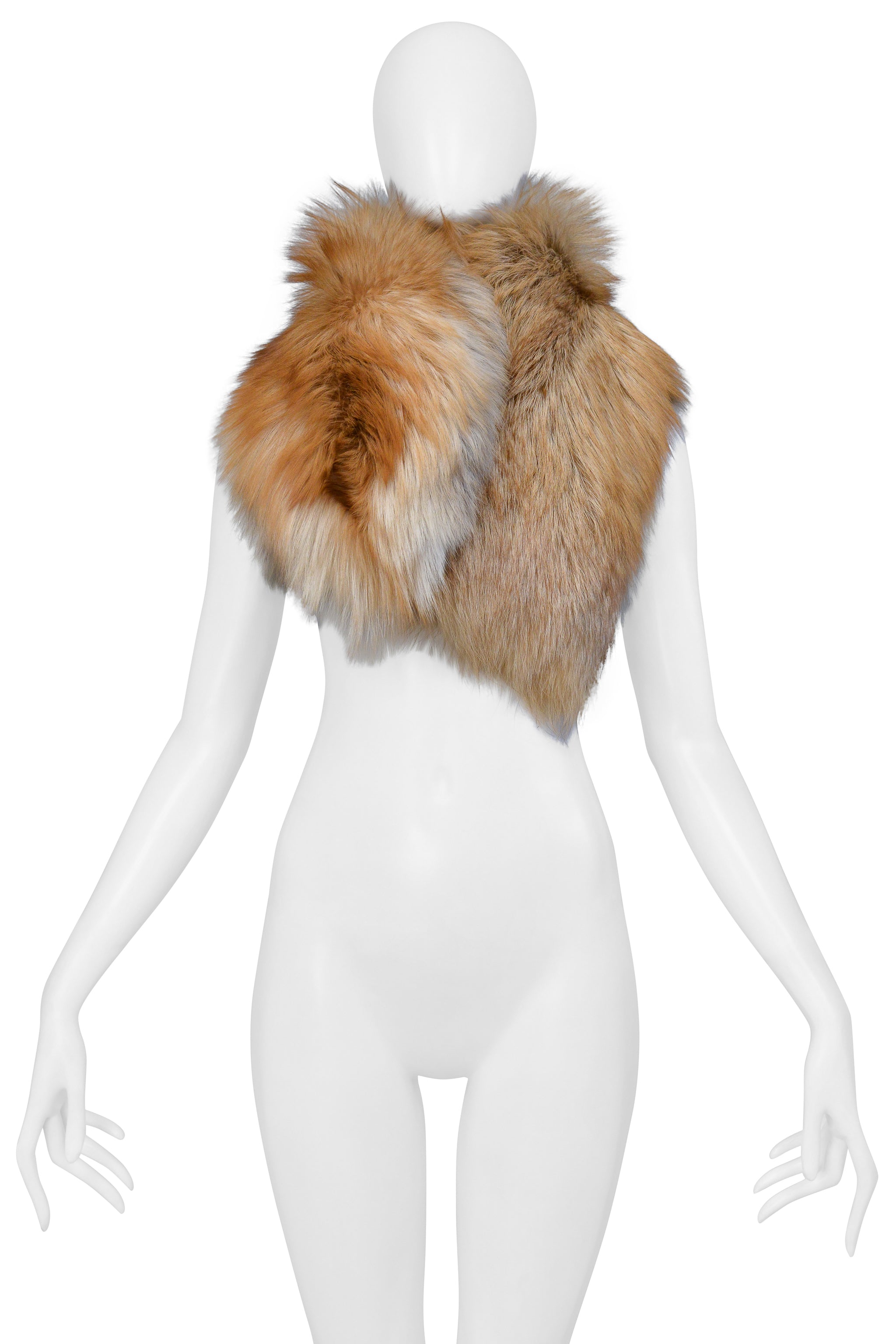 ROBERTO CAVALLI TAN FOX FUR COLLAR WRAP 2004