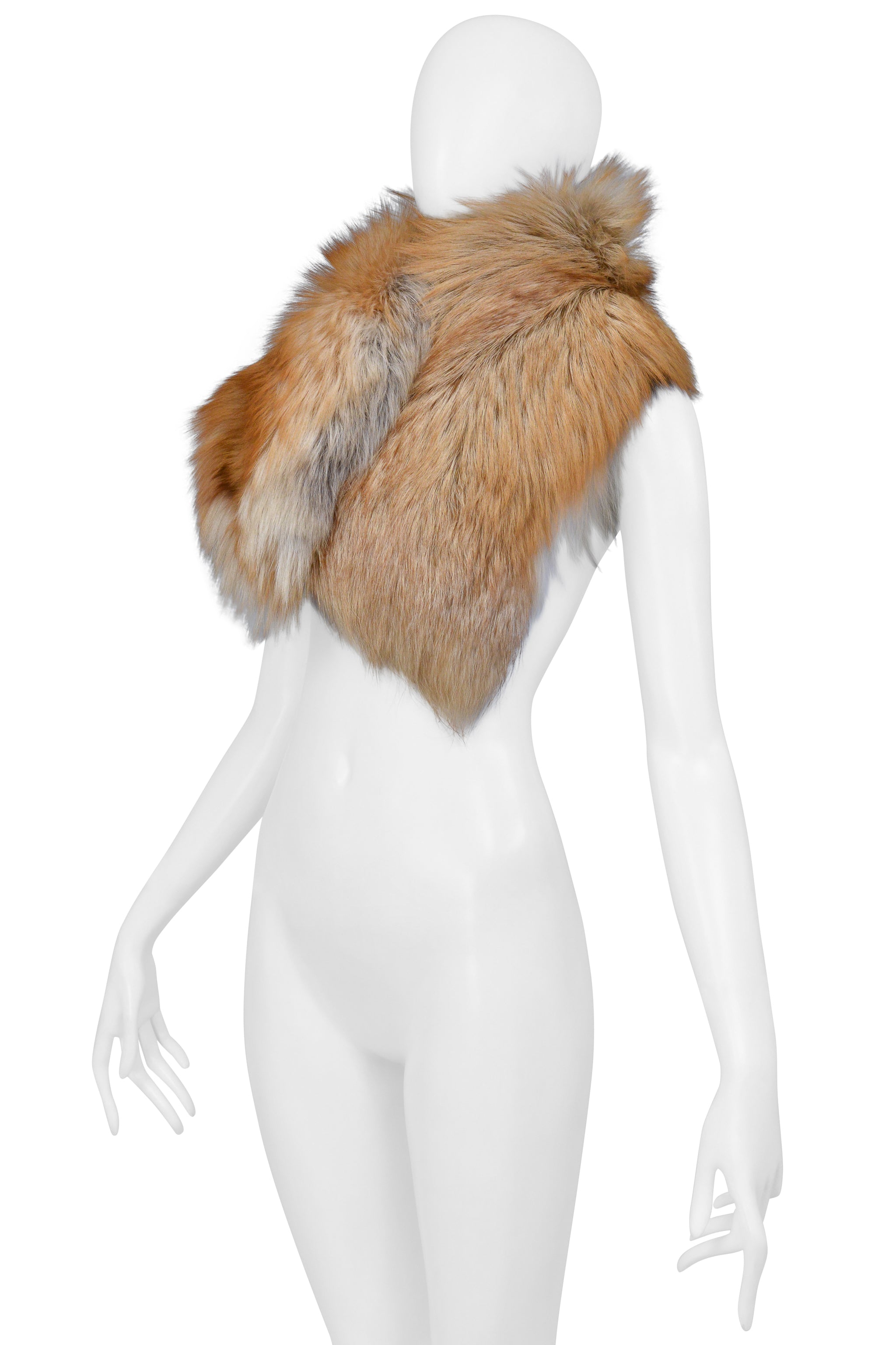 ROBERTO CAVALLI TAN FOX FUR COLLAR WRAP 2004
