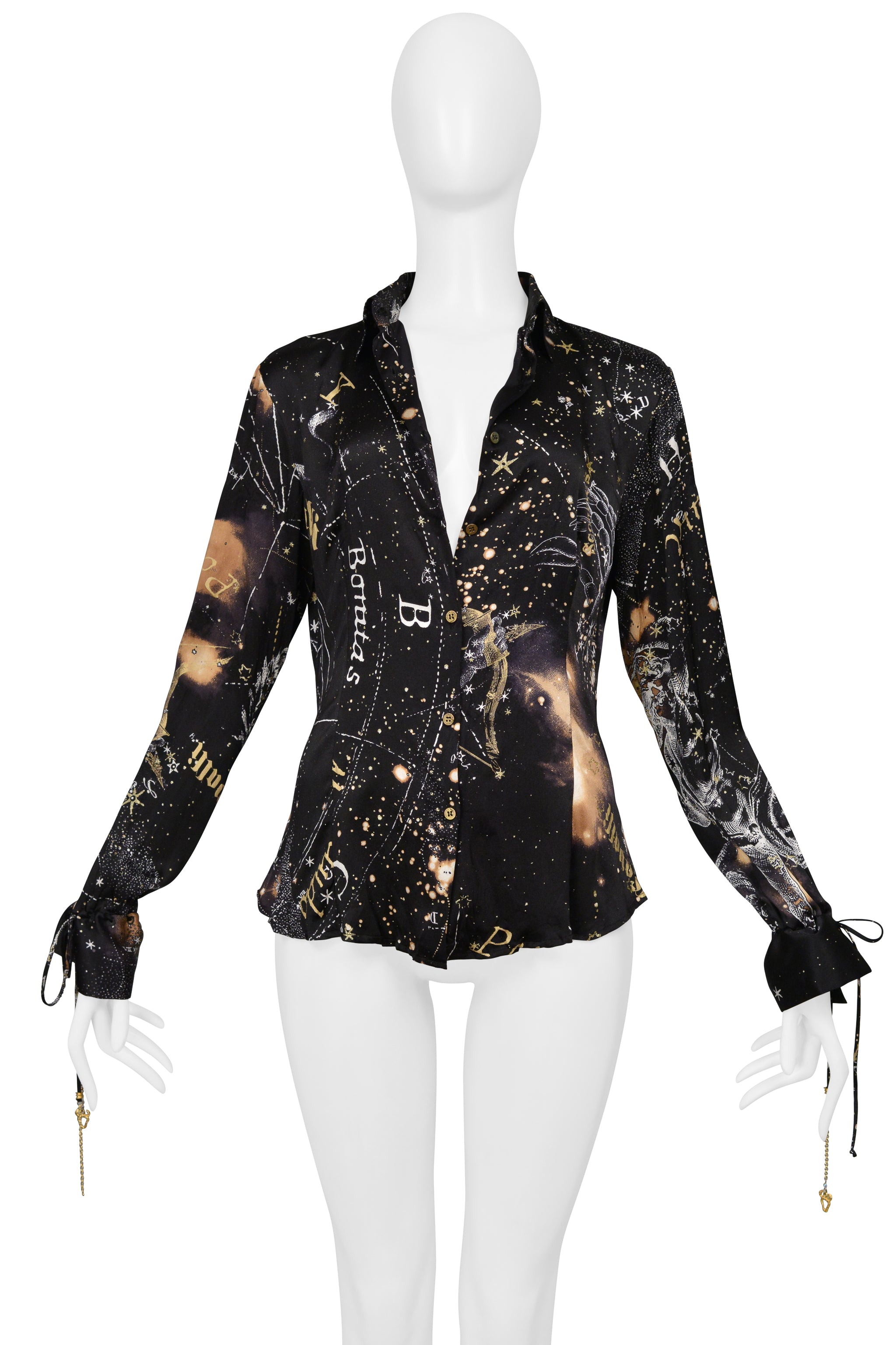 ROBERTO CAVALLI ASTROLOGY BLOUSE WITH CHARMS