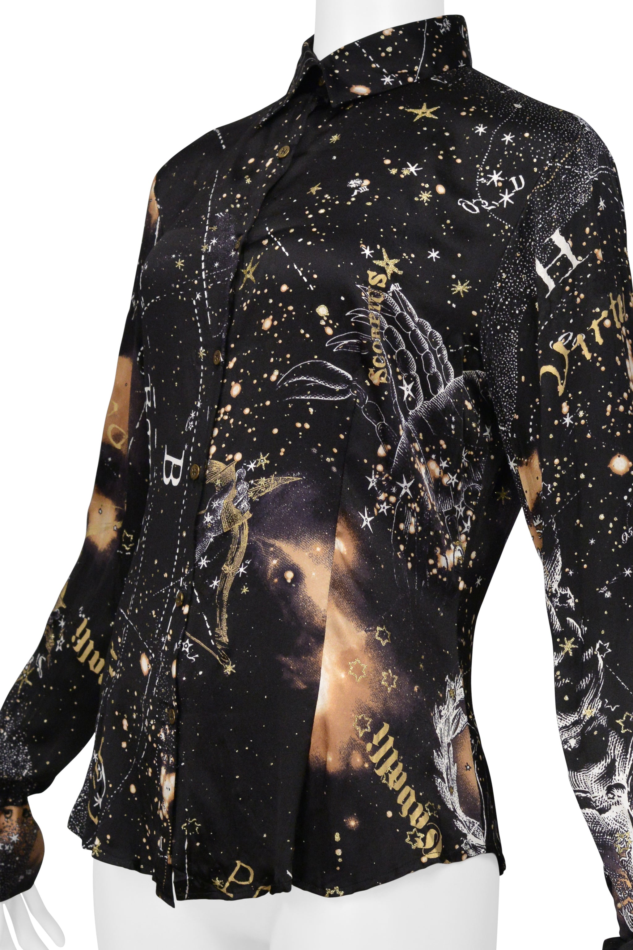 ROBERTO CAVALLI ASTROLOGY BLOUSE WITH CHARMS