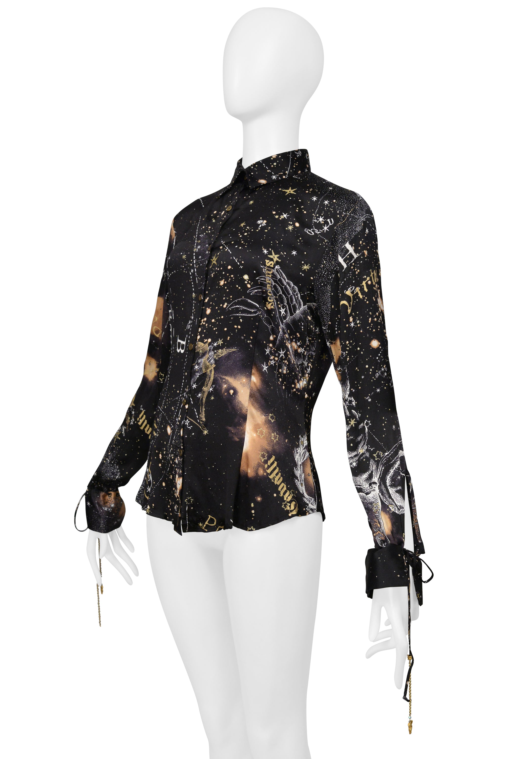 ROBERTO CAVALLI ASTROLOGY BLOUSE WITH CHARMS