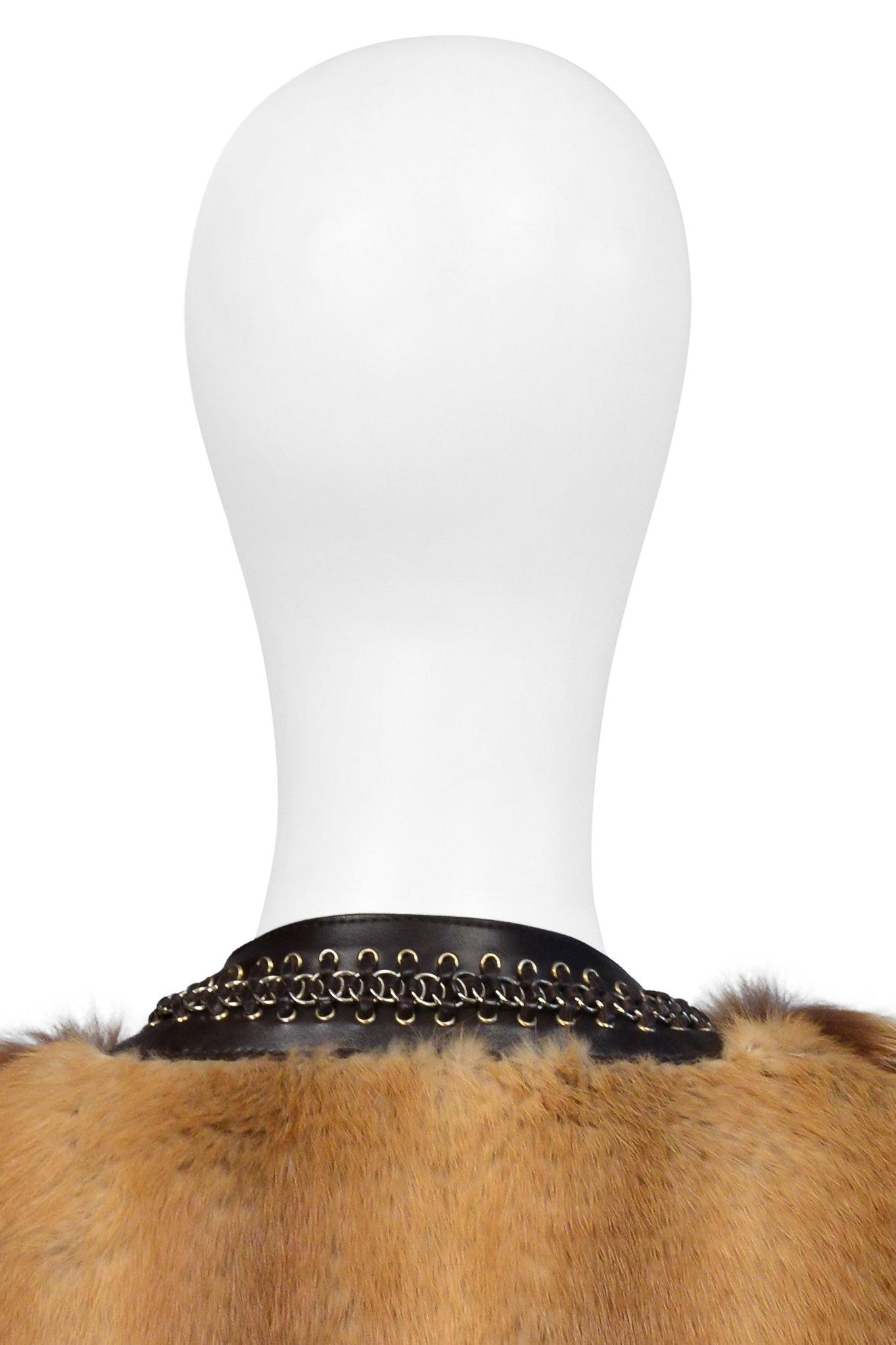 ROBERTO CAVALLI BROWN ARCTIC FOX FUR CINCHED VEST TOP
