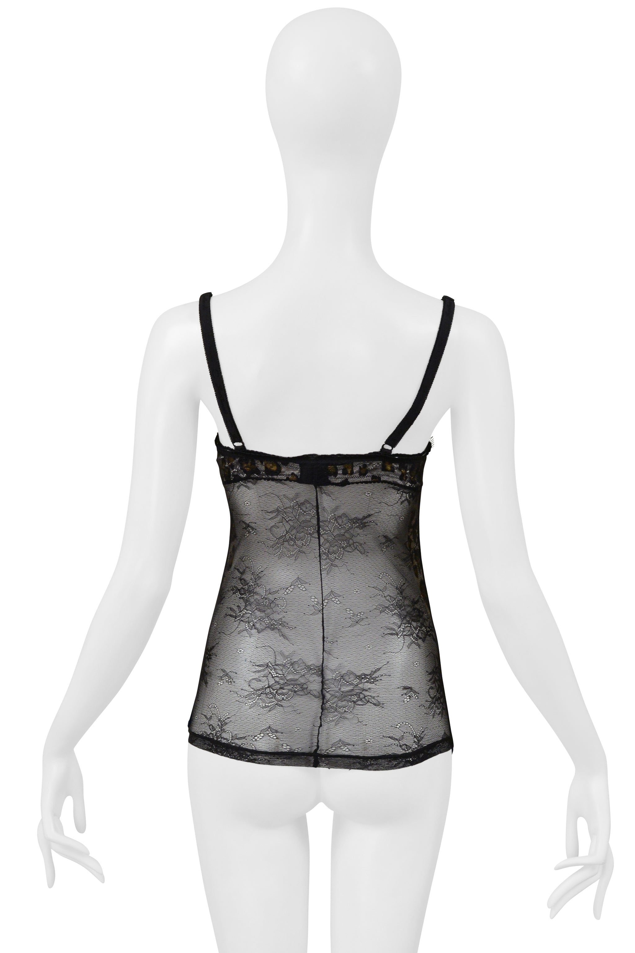 ROBERTO CAVALLI JUST CAVALLI WHITE LEOPARD PRINT & LACE CAMISOLE TOP