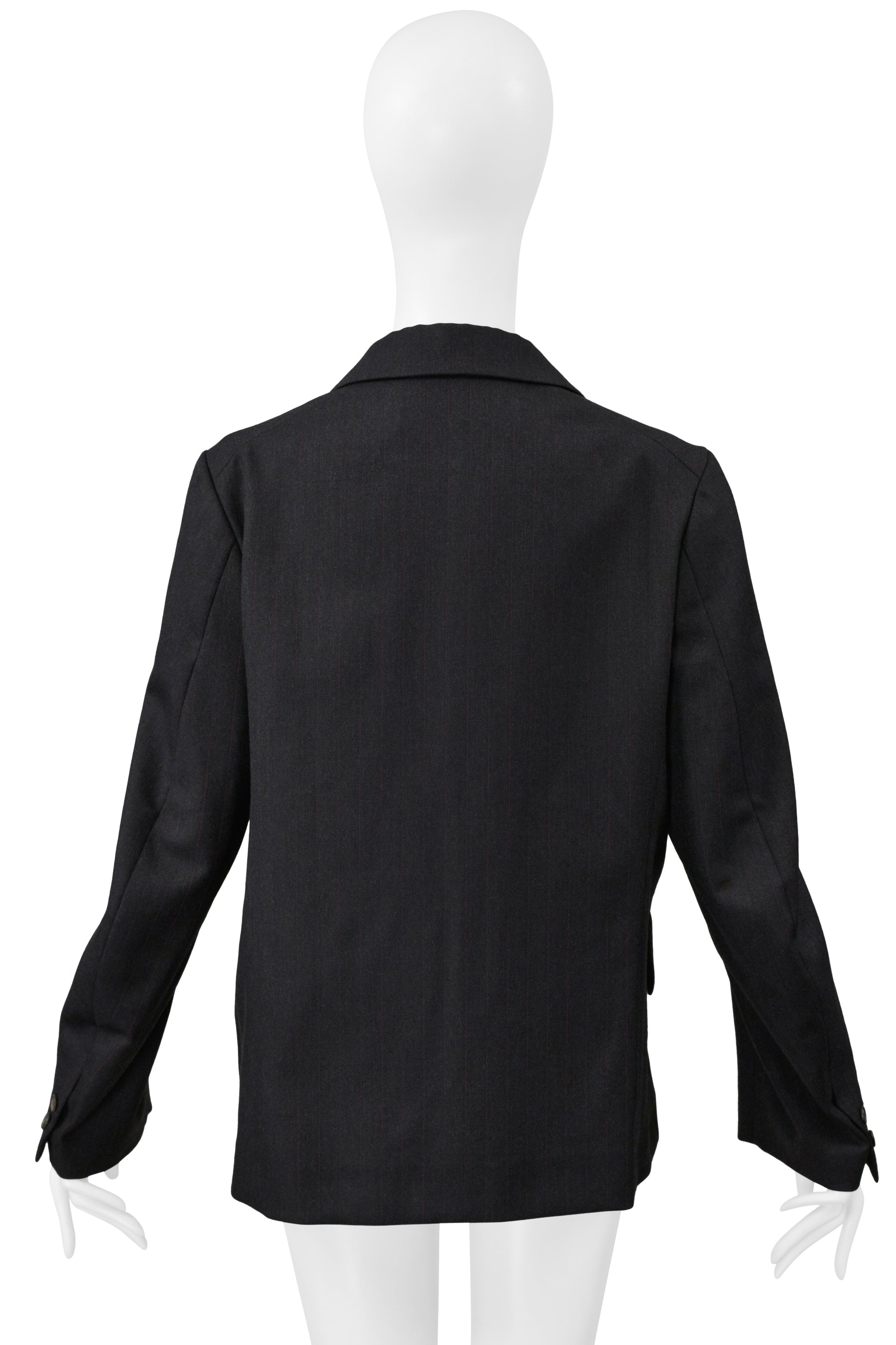 COMME DES GARCONS GRAY PINSTRIPE DOUBLE BREASTED JACKET 1998-1999