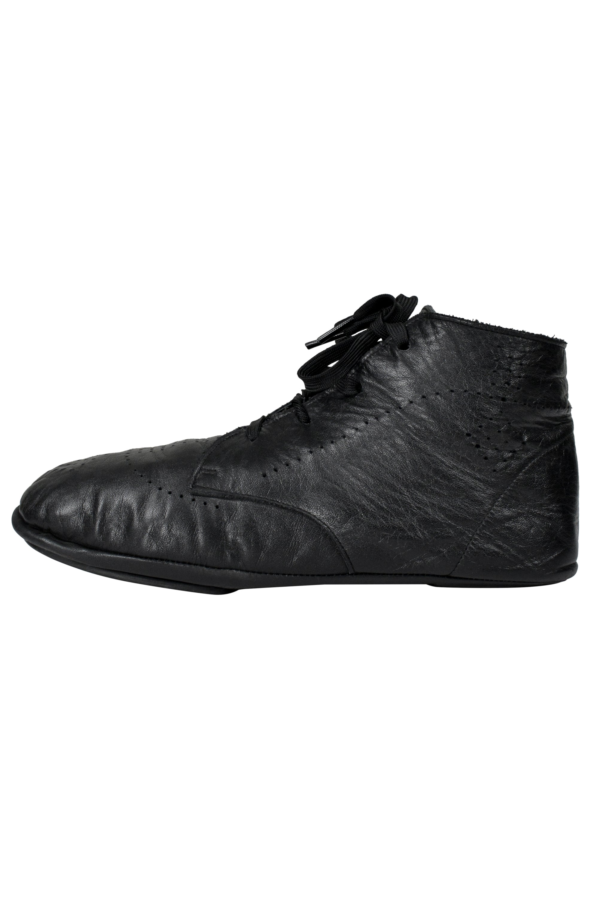 COMME DES GARCONS BLACK LEATHER LACE UP BOOTS 1998