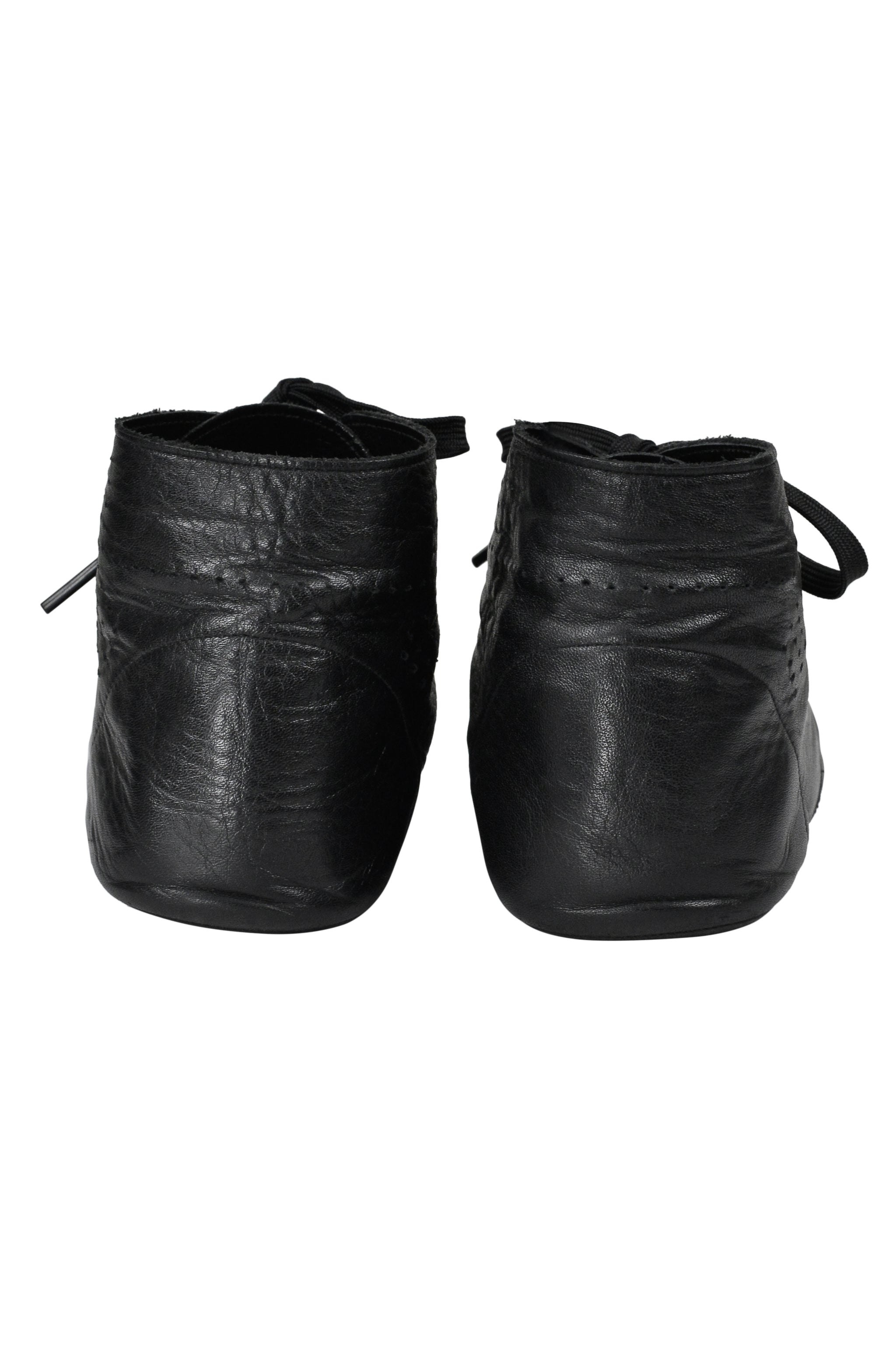 COMME DES GARCONS BLACK LEATHER LACE UP BOOTS 1998
