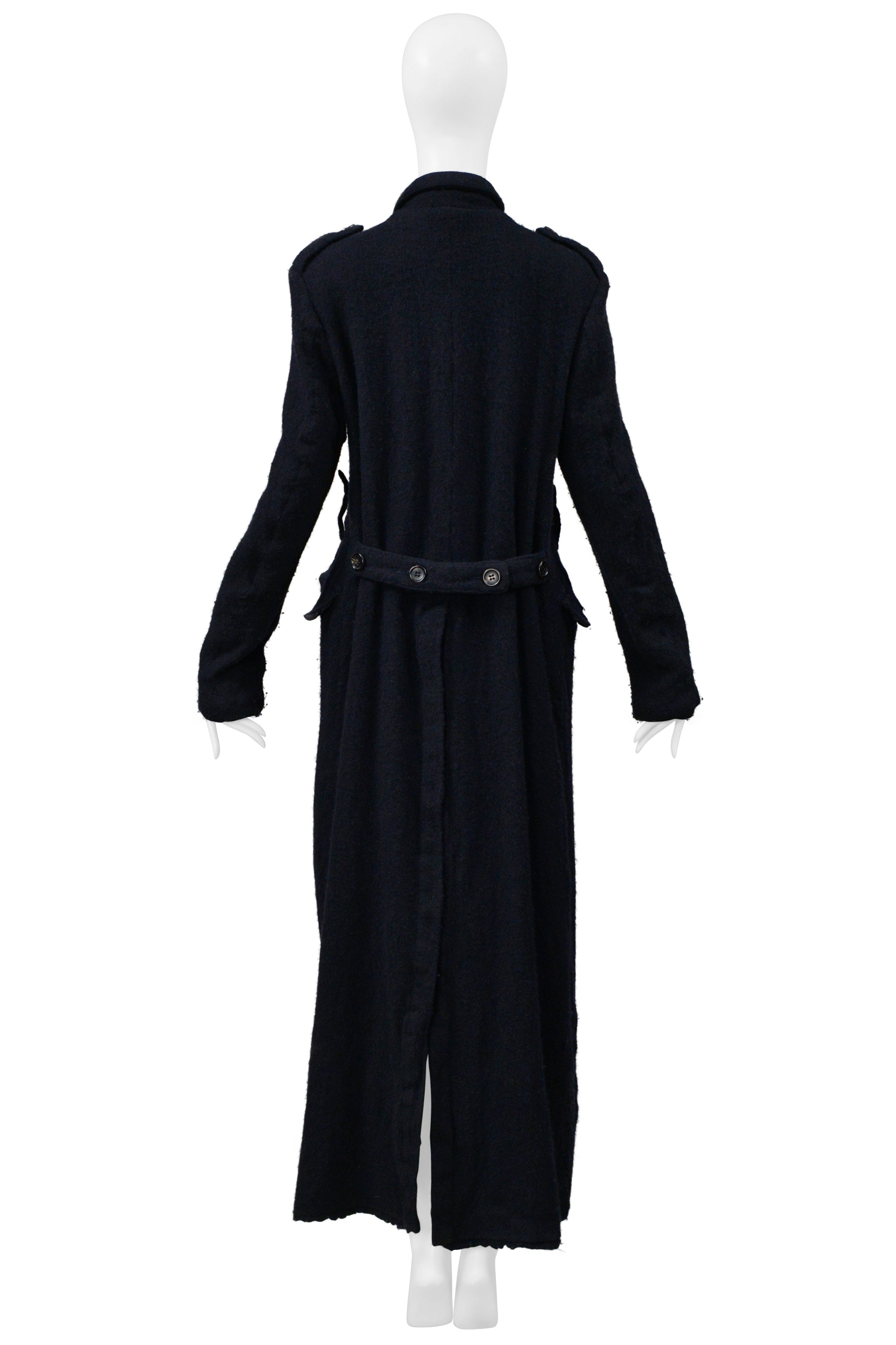 COMME DES GARCONS DARK NAVY DOUBLE BREASTED WOOL COAT 1999-2000