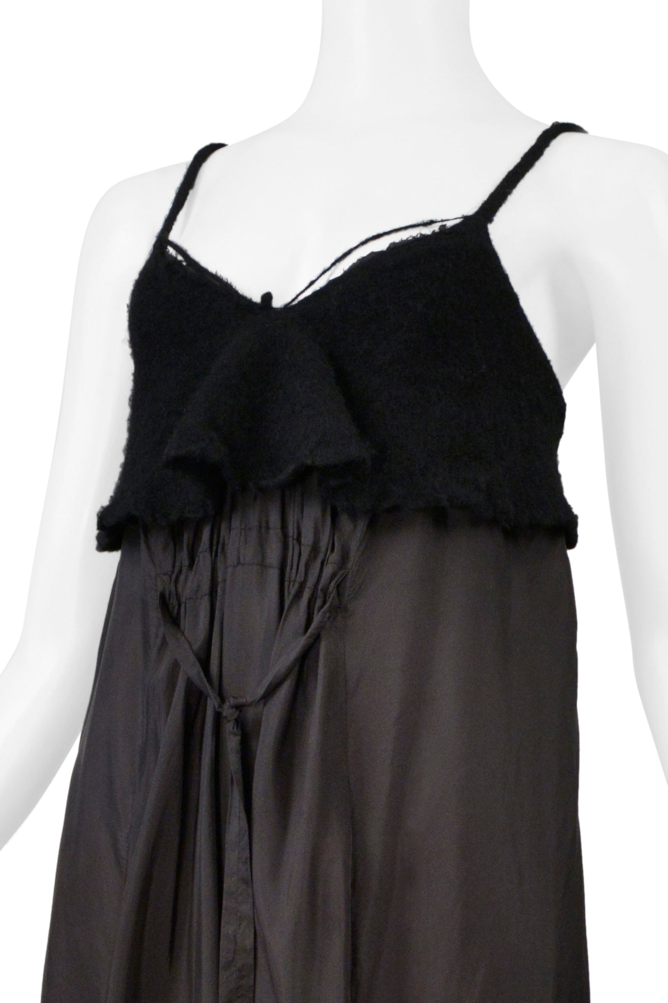 COMME DES GARCONS BLACK TANK DRESS WITH WOOL TOP FW 2000-2001