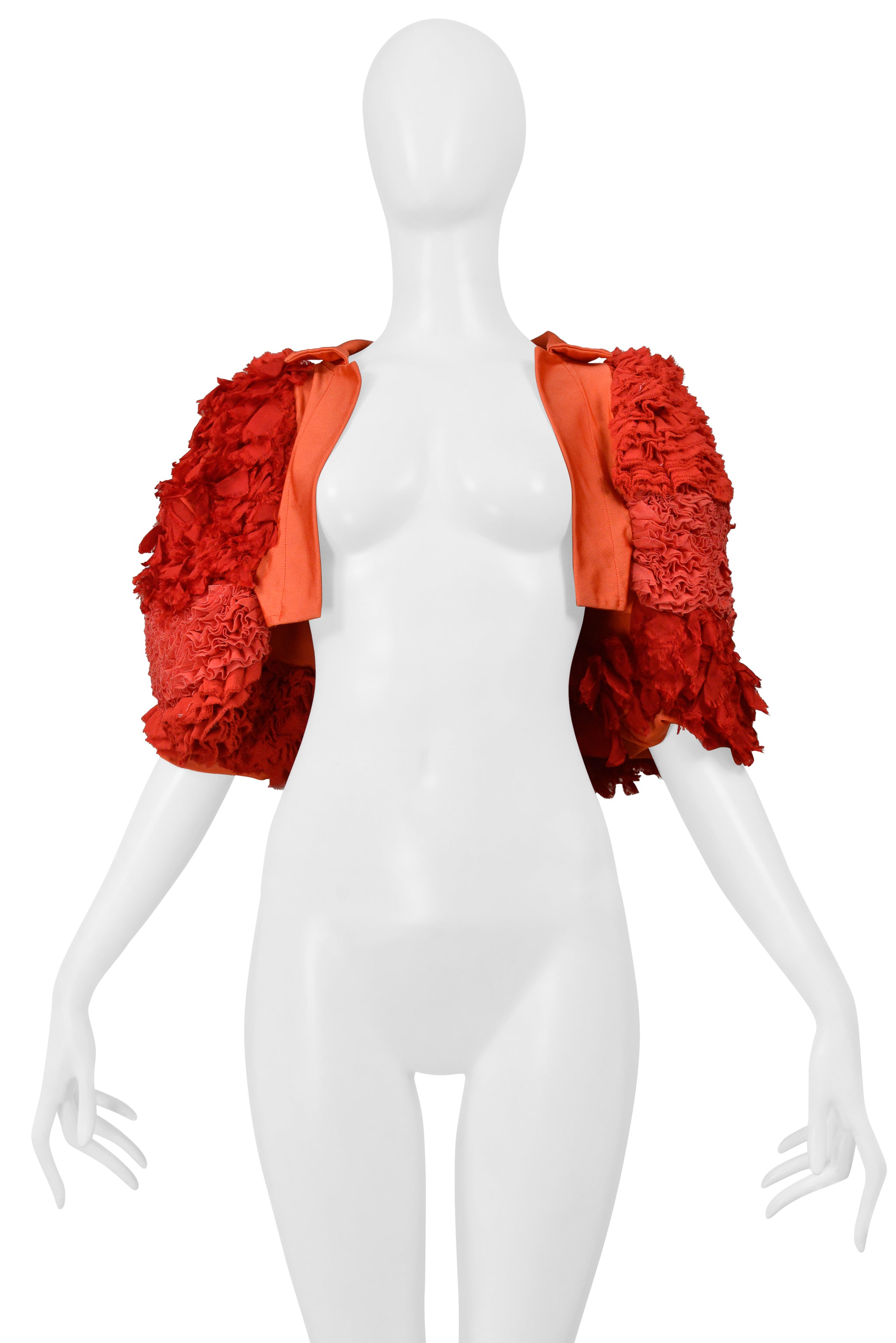 COMME DES GARCONS RED FANCY RUFFLE BOLERO JACKET 2000