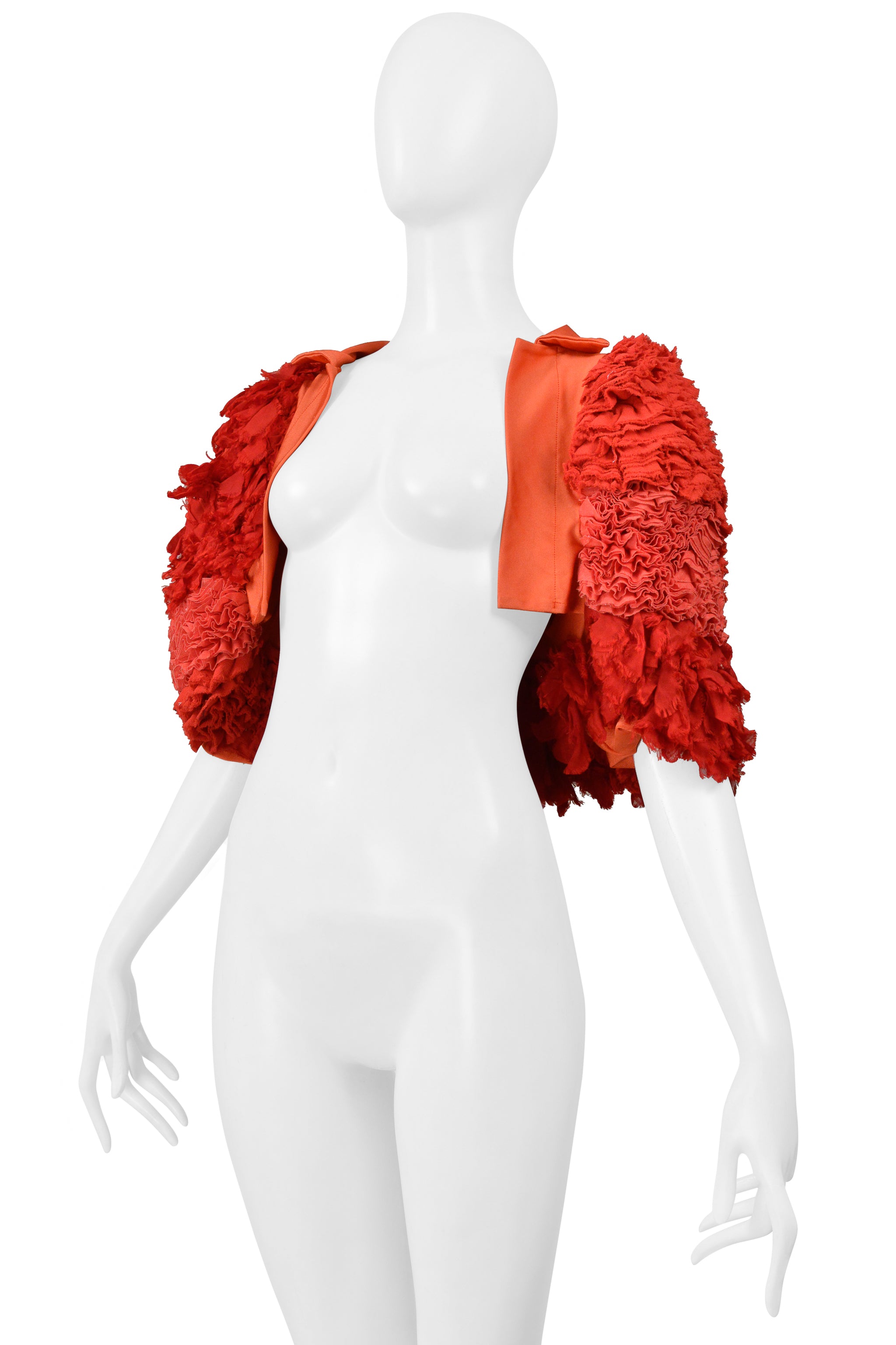 COMME DES GARCONS RED FANCY RUFFLE BOLERO JACKET 2000