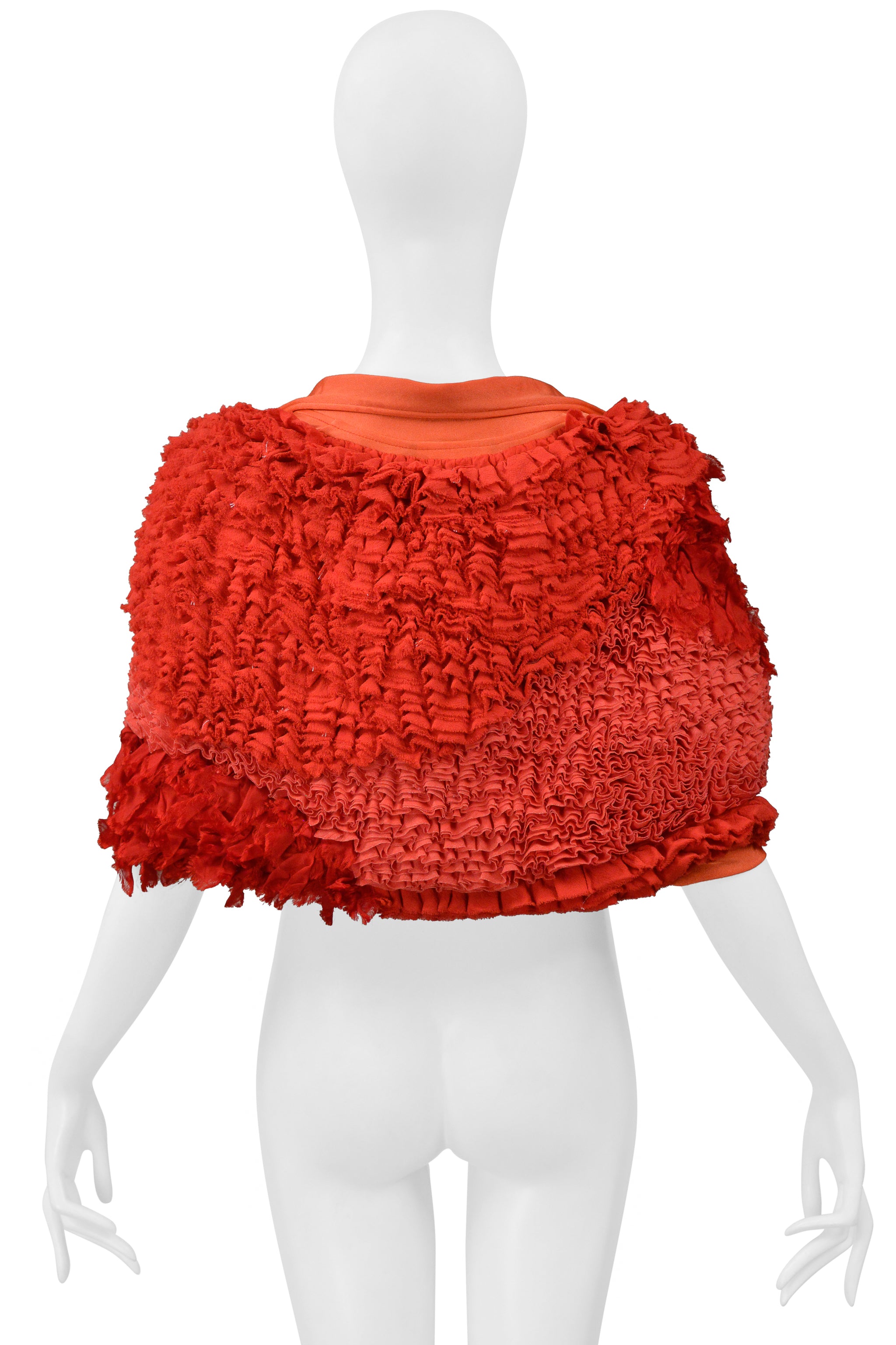 COMME DES GARCONS RED FANCY RUFFLE BOLERO JACKET 2000
