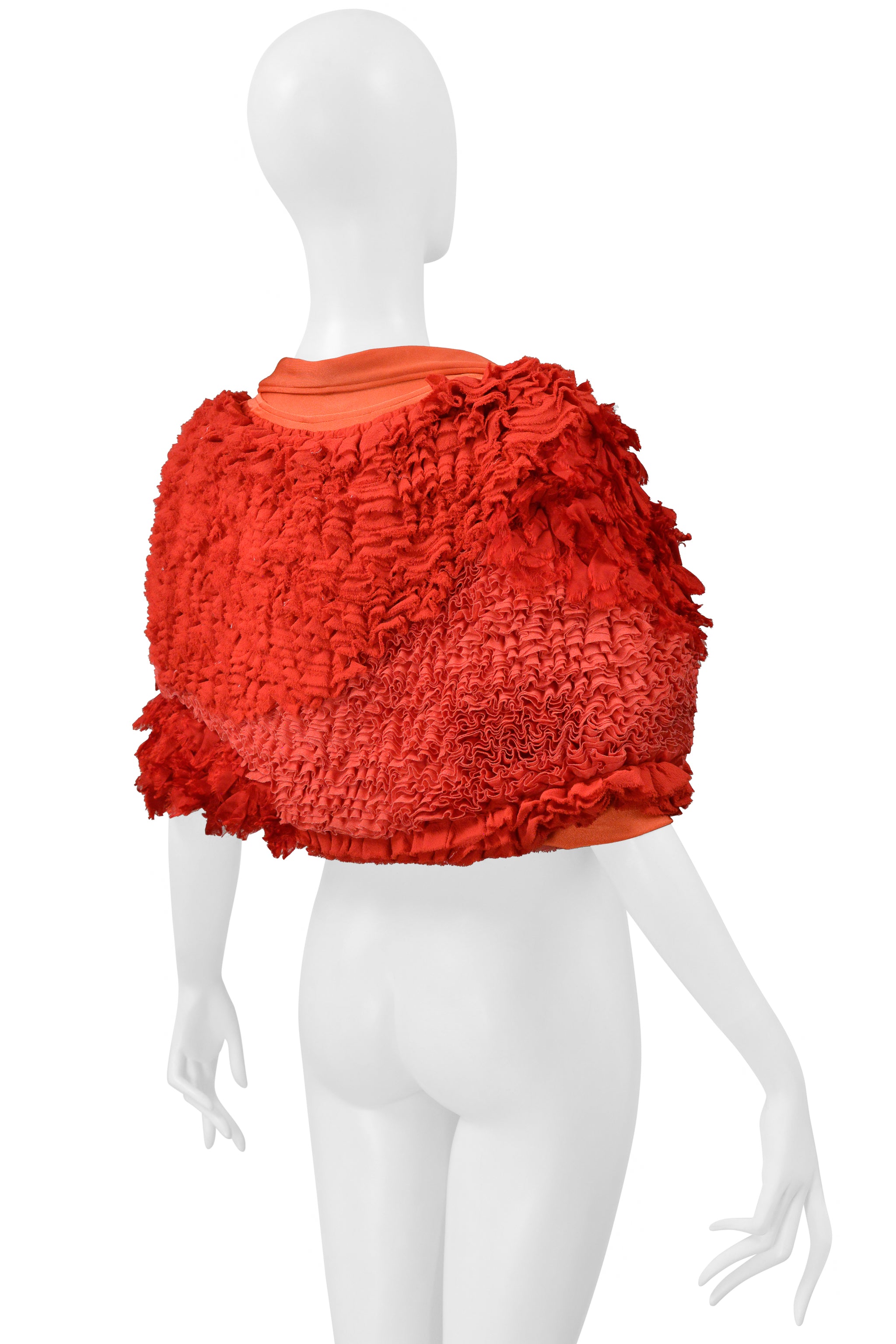 COMME DES GARCONS RED FANCY RUFFLE BOLERO JACKET 2000