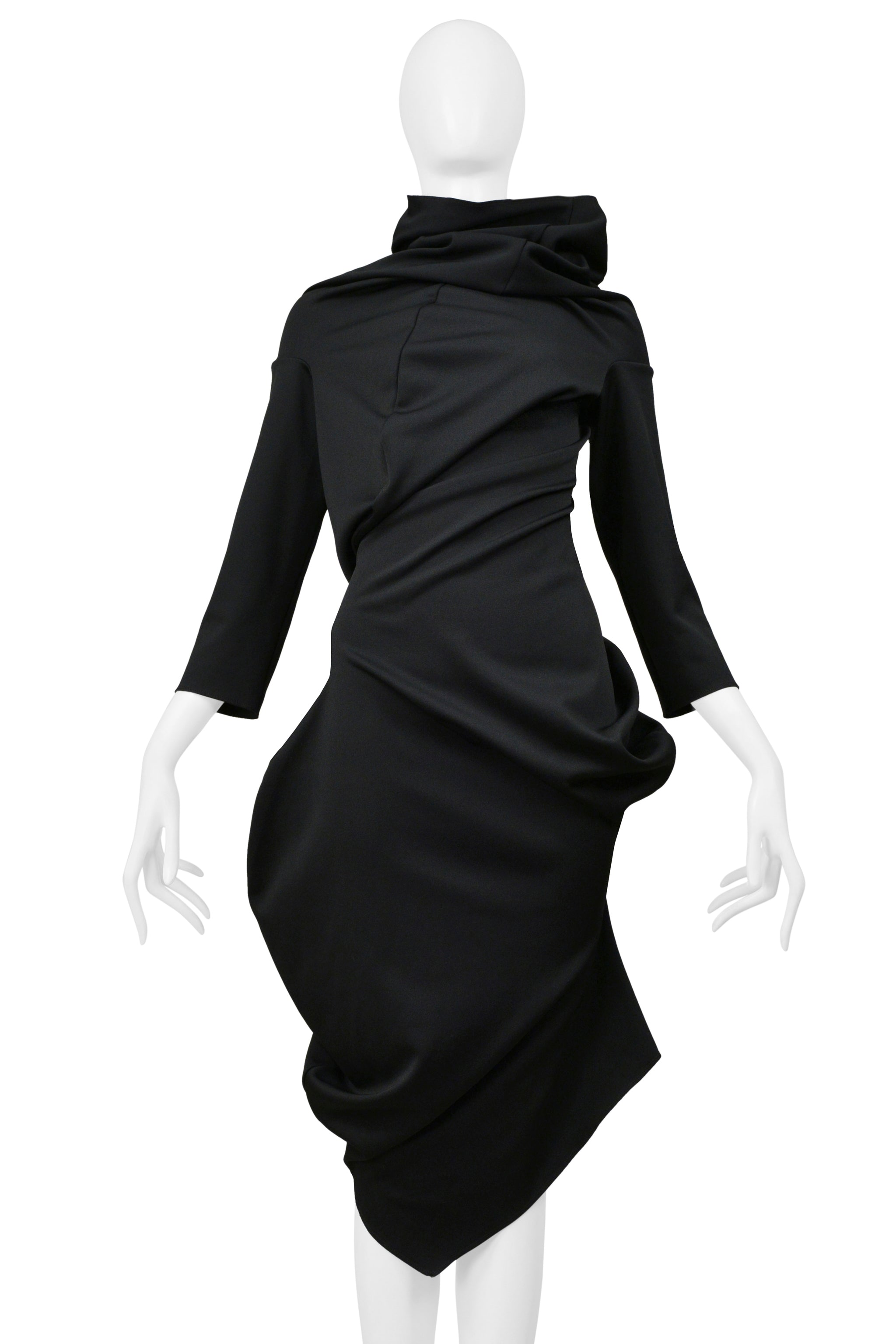 COMME DES GARÇONS FALL BLACK TWISTED CONCEPT DRESS 2002