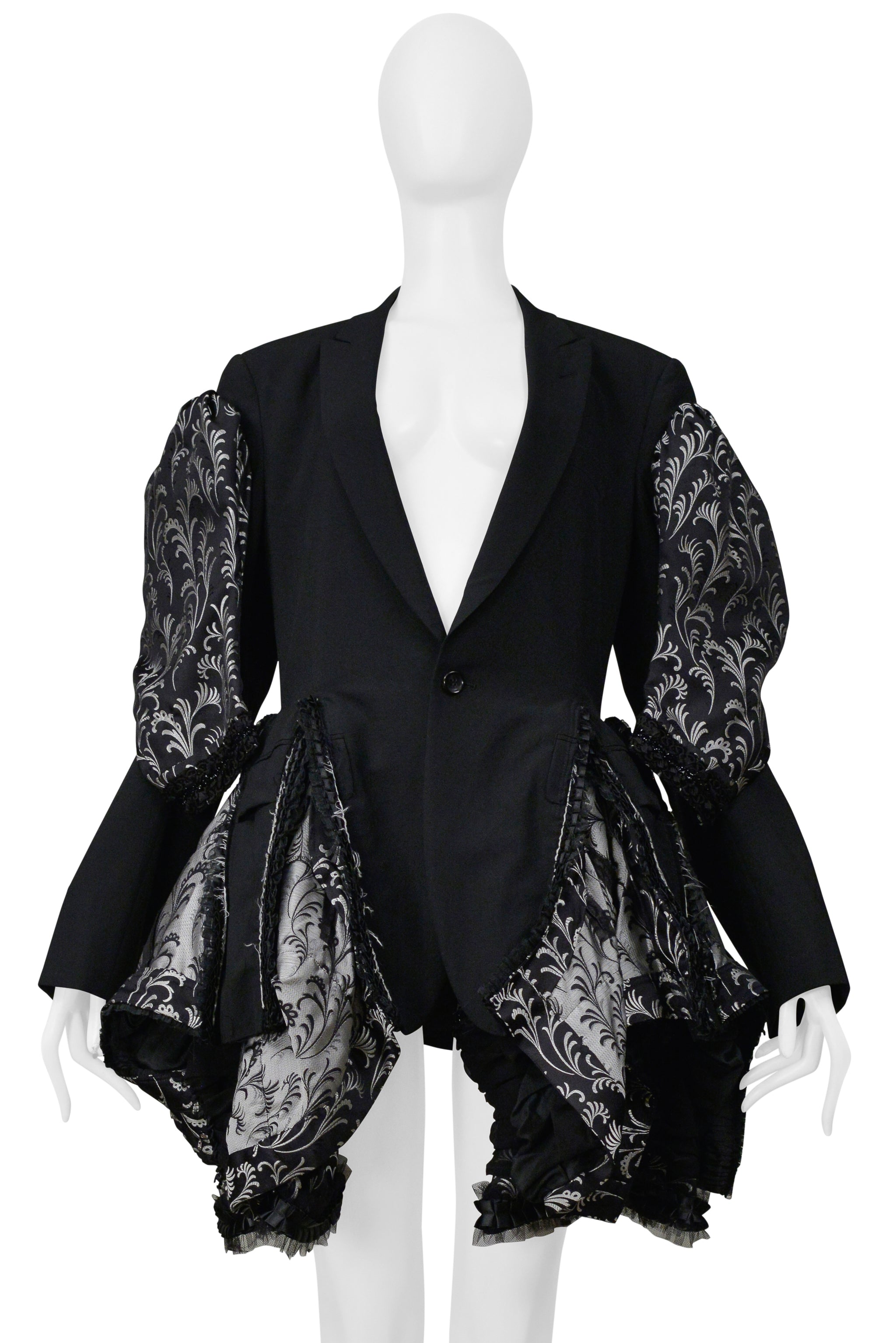 COMME DES GARÇONS BLACK FANCY COAT WITH SILVER-TONE EMBROIDERY 2006