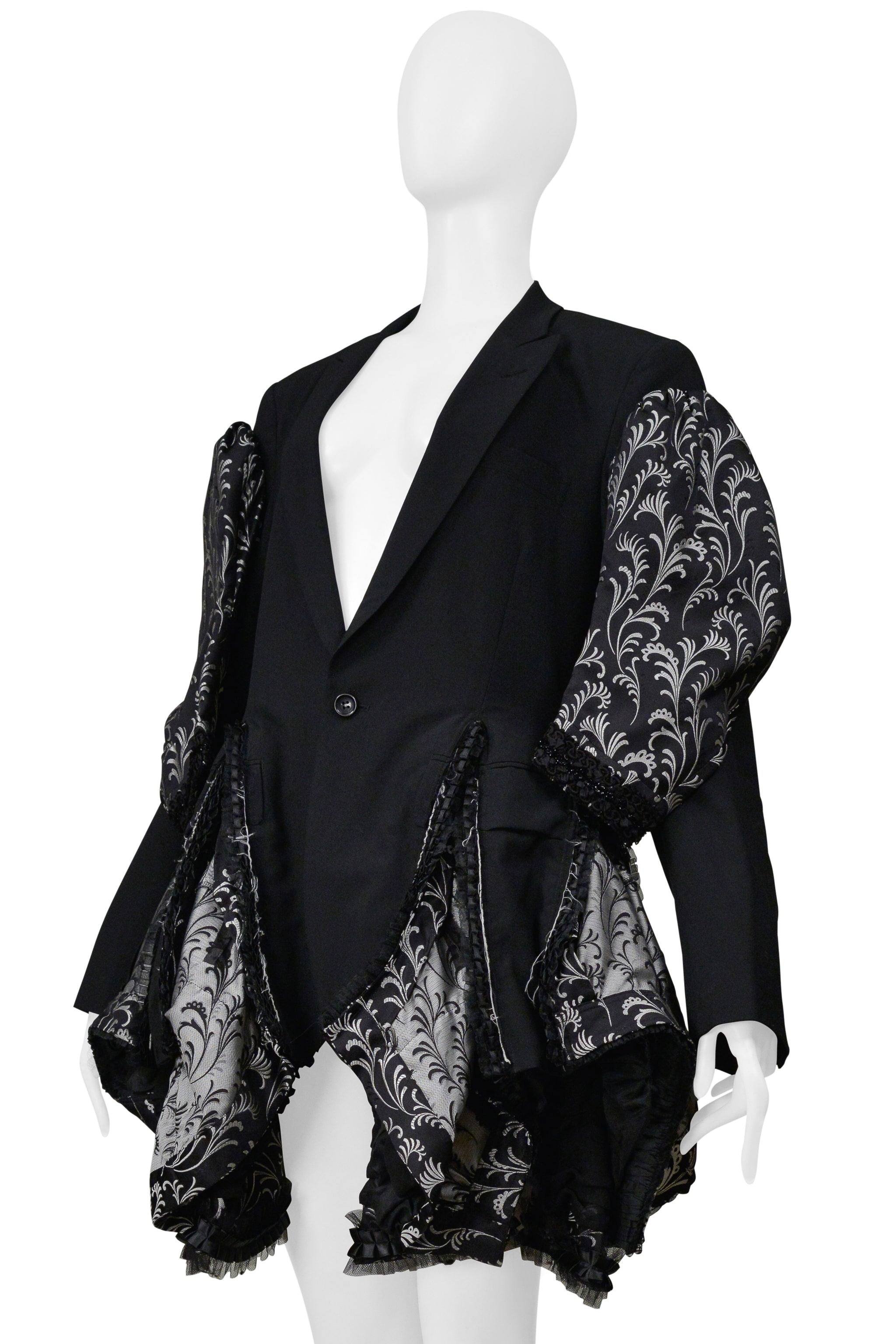 COMME DES GARÇONS BLACK FANCY COAT WITH SILVER-TONE EMBROIDERY 2006