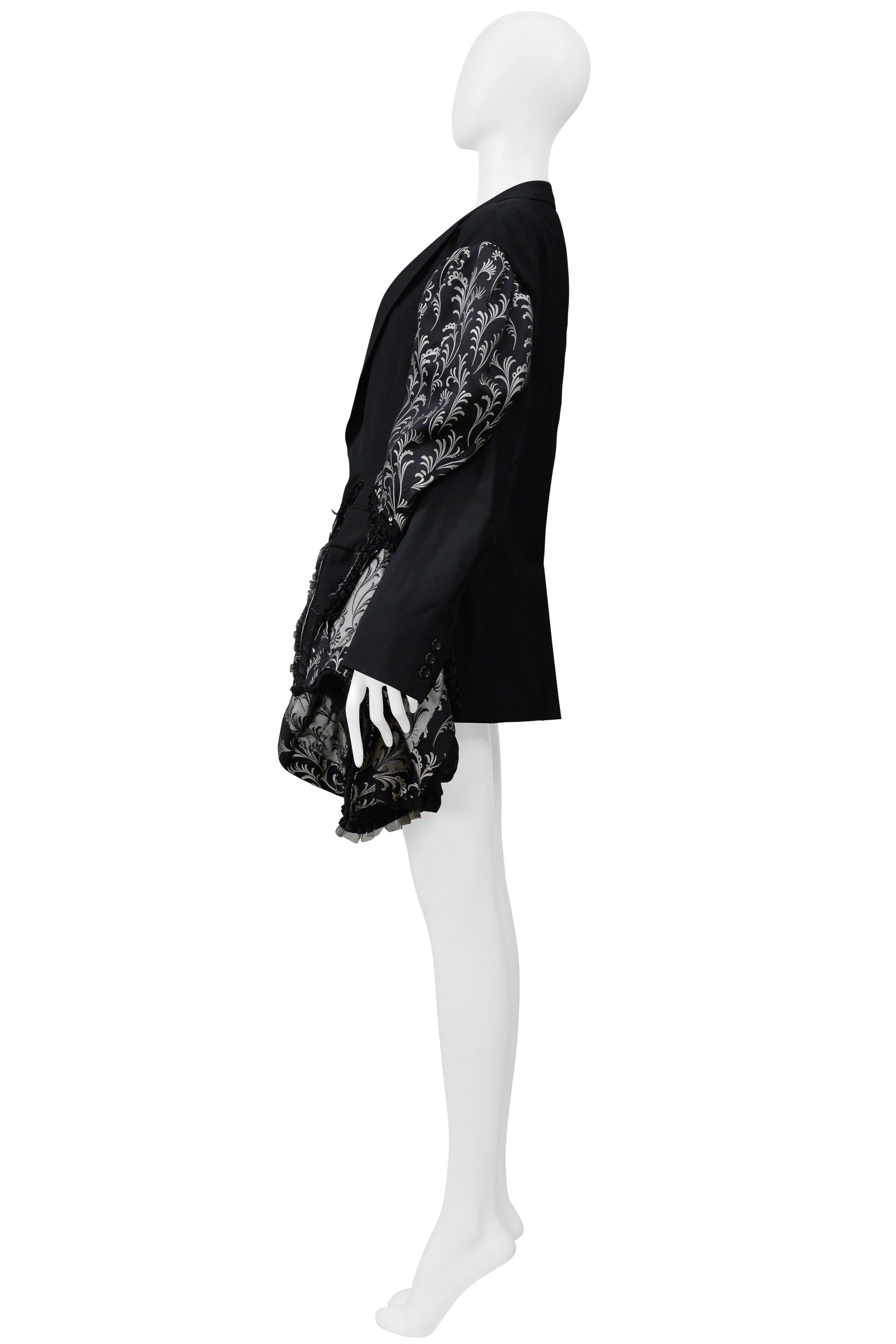 COMME DES GARÇONS BLACK FANCY COAT WITH SILVER-TONE EMBROIDERY 2006