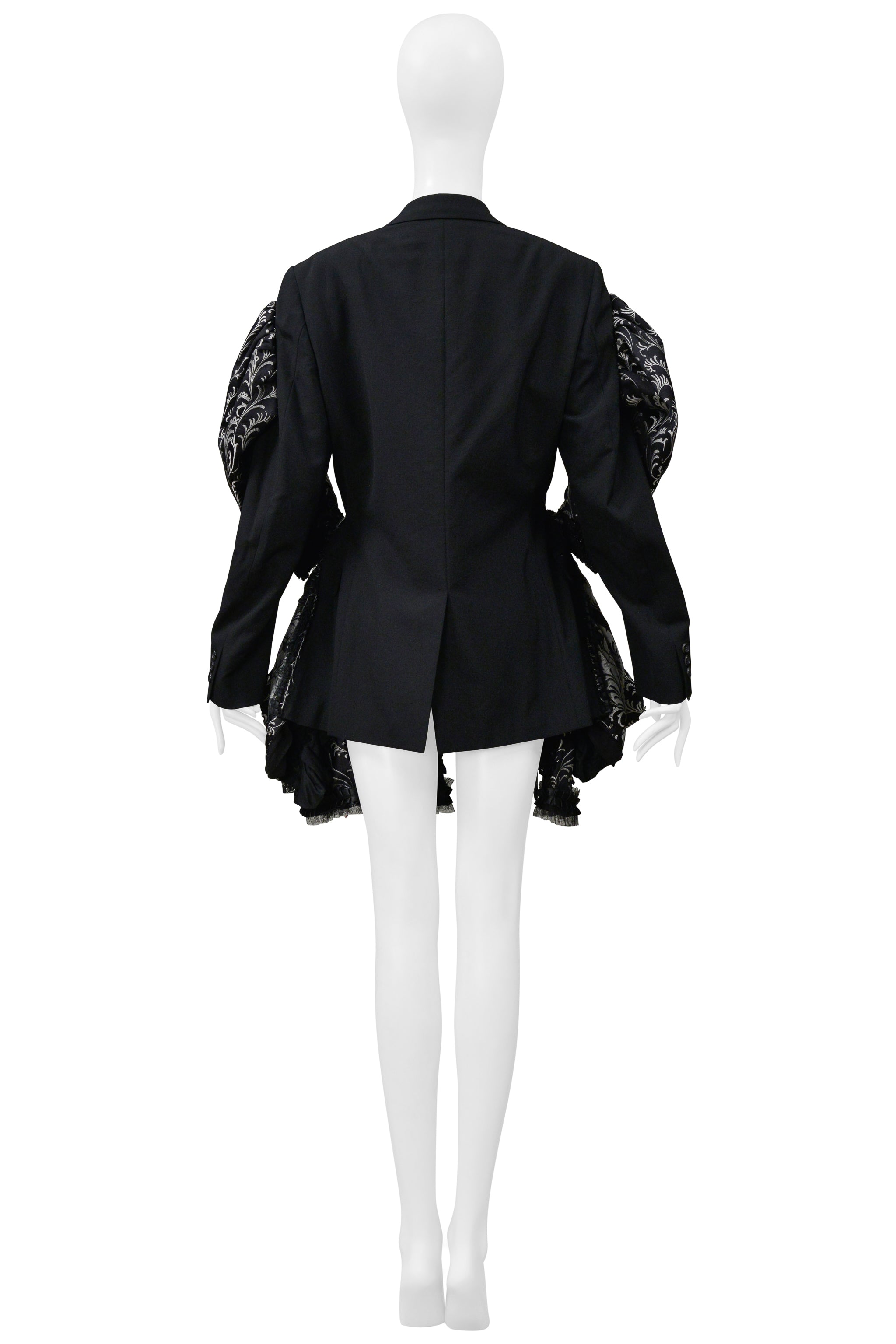 COMME DES GARÇONS BLACK FANCY COAT WITH SILVER-TONE EMBROIDERY 2006