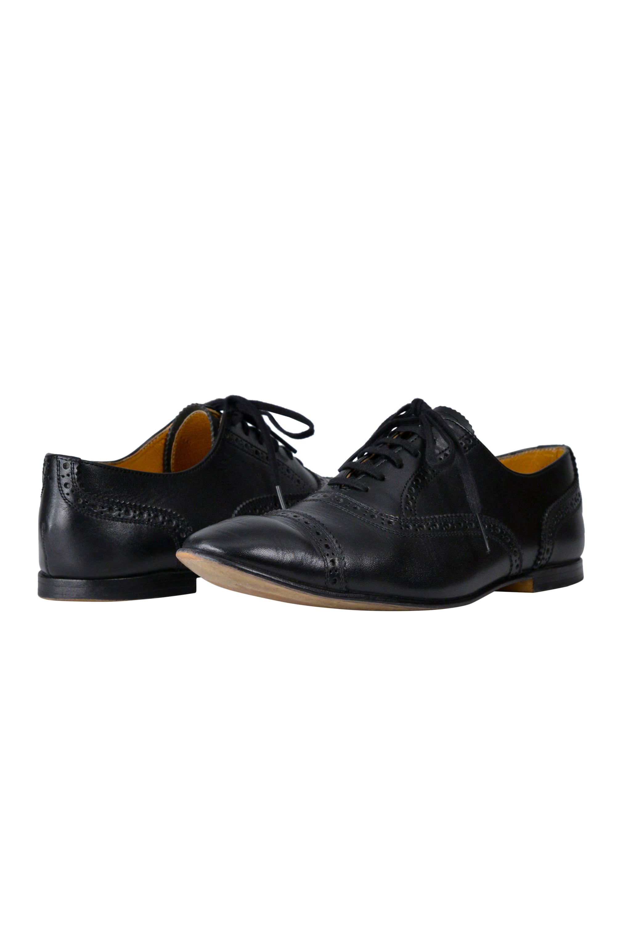 COMME DES GARCONS BLACK LEATHER LACE UP BROGUE SHOES 2000