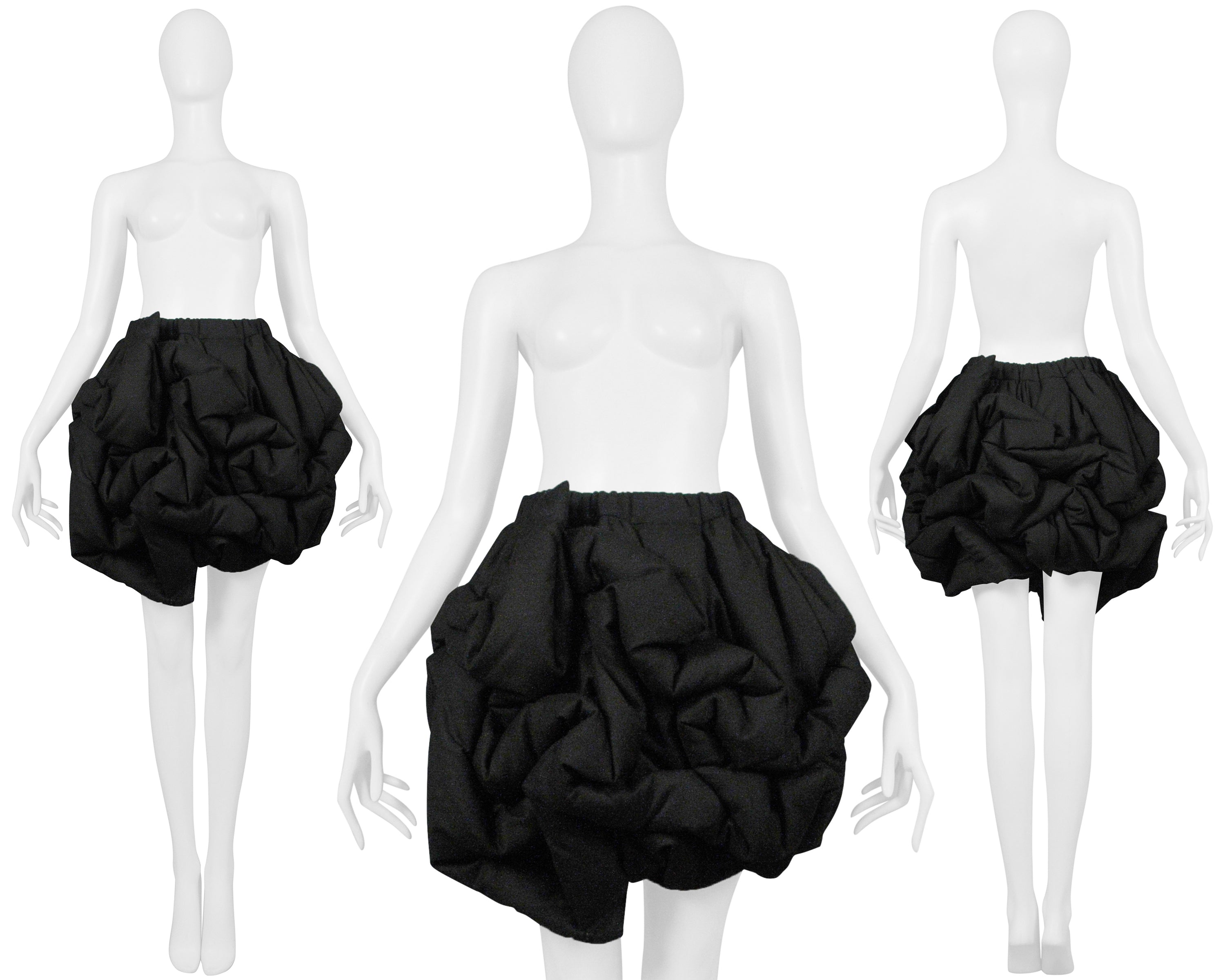 COMME DES GARCONS BLACK PADDED "COIL" SHORTS 2010