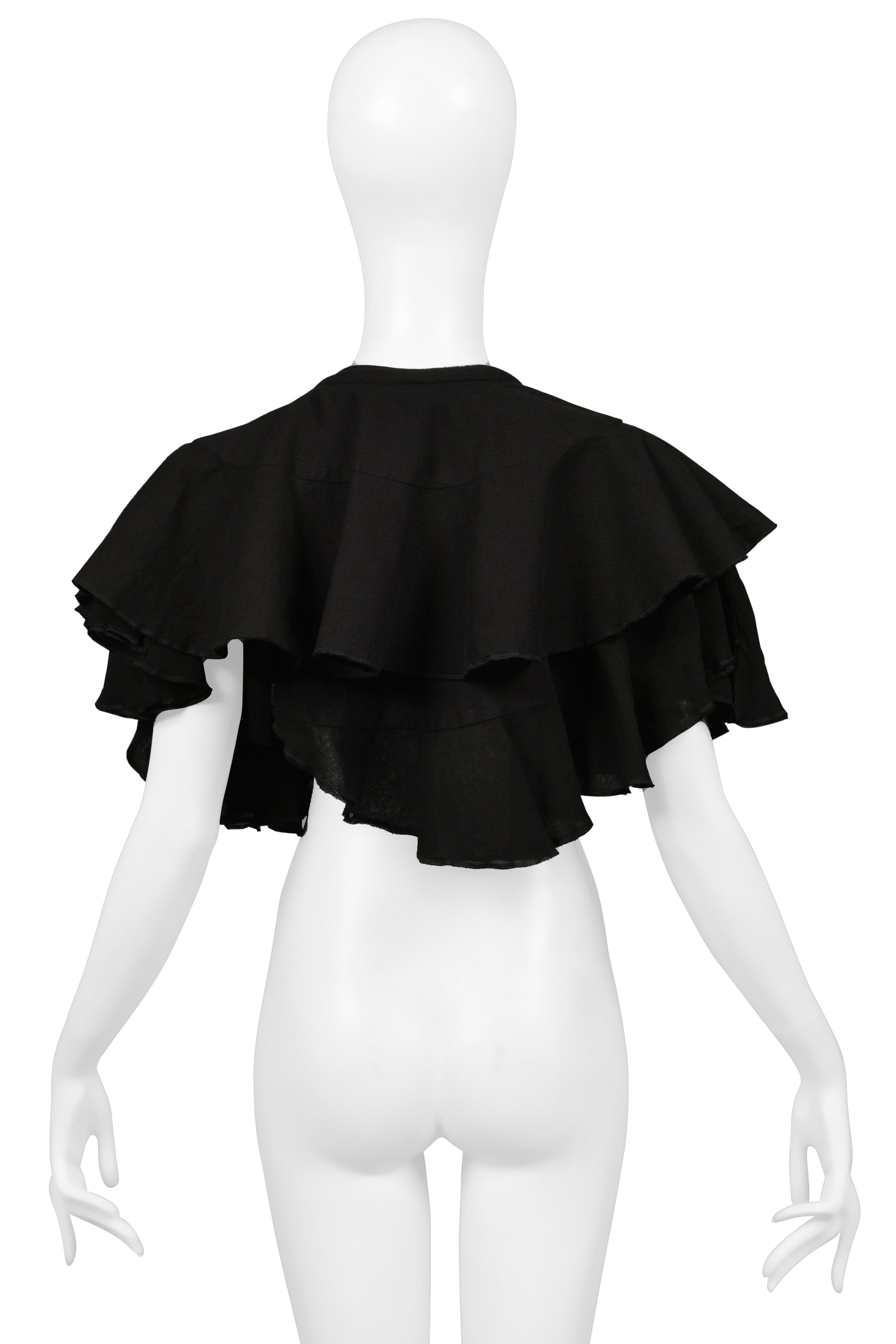 COMME DES GARCONS BLACK RUFFLE CROP TOP