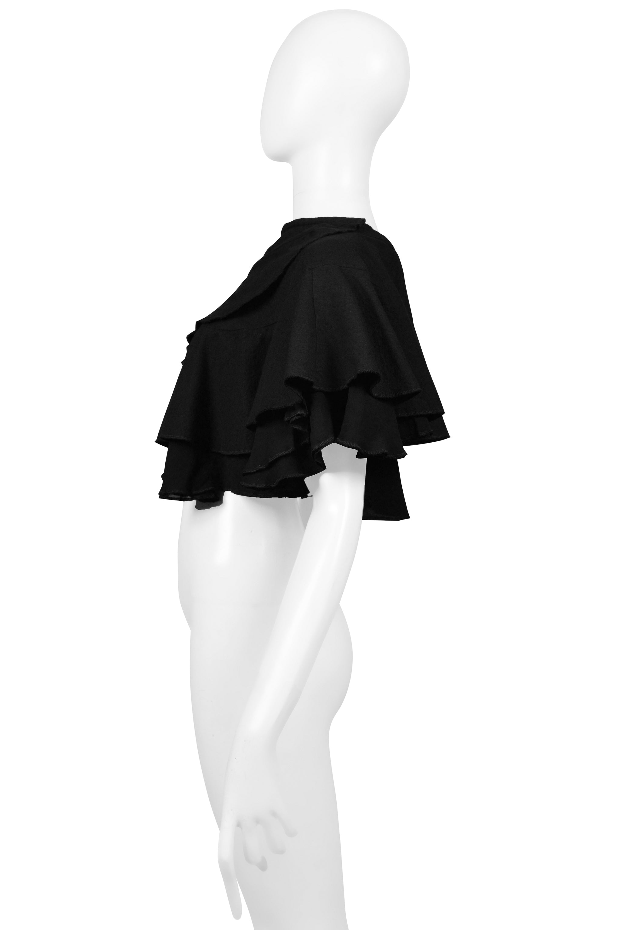 COMME DES GARCONS BLACK RUFFLE CROP TOP