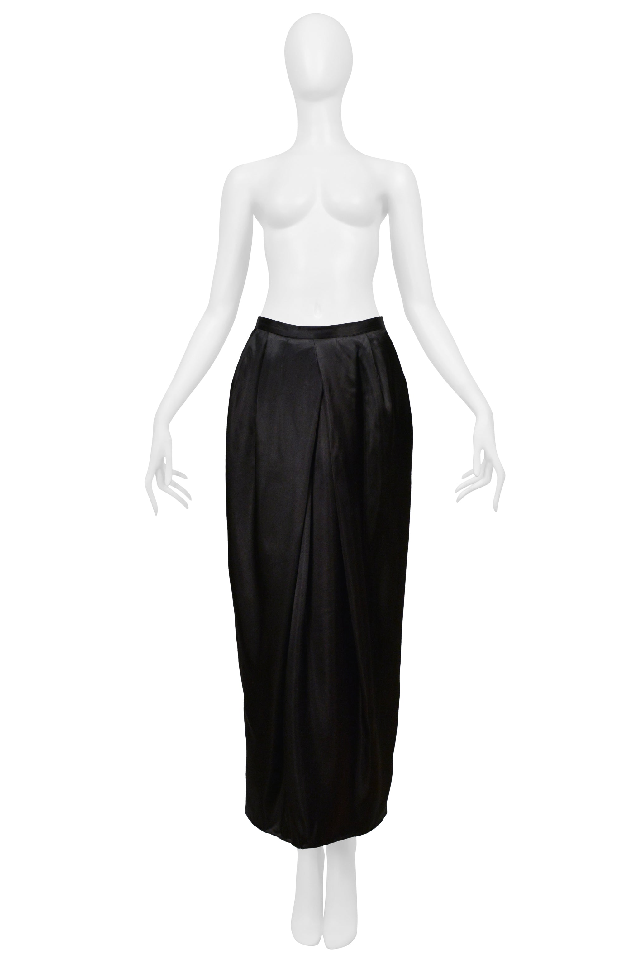 COMME DES GARCONS BLACK SATIN EGG SKIRT